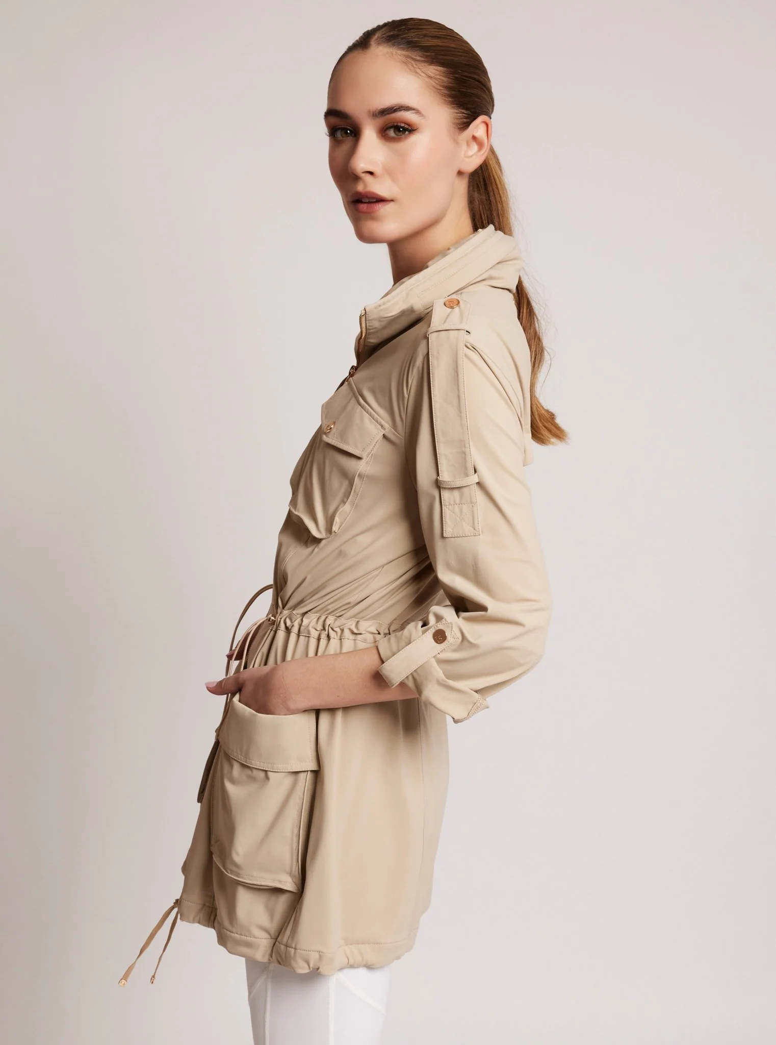 $99 Mastermind Anorak Gold Trims - Irish Cream FINAL SALE - Image 3