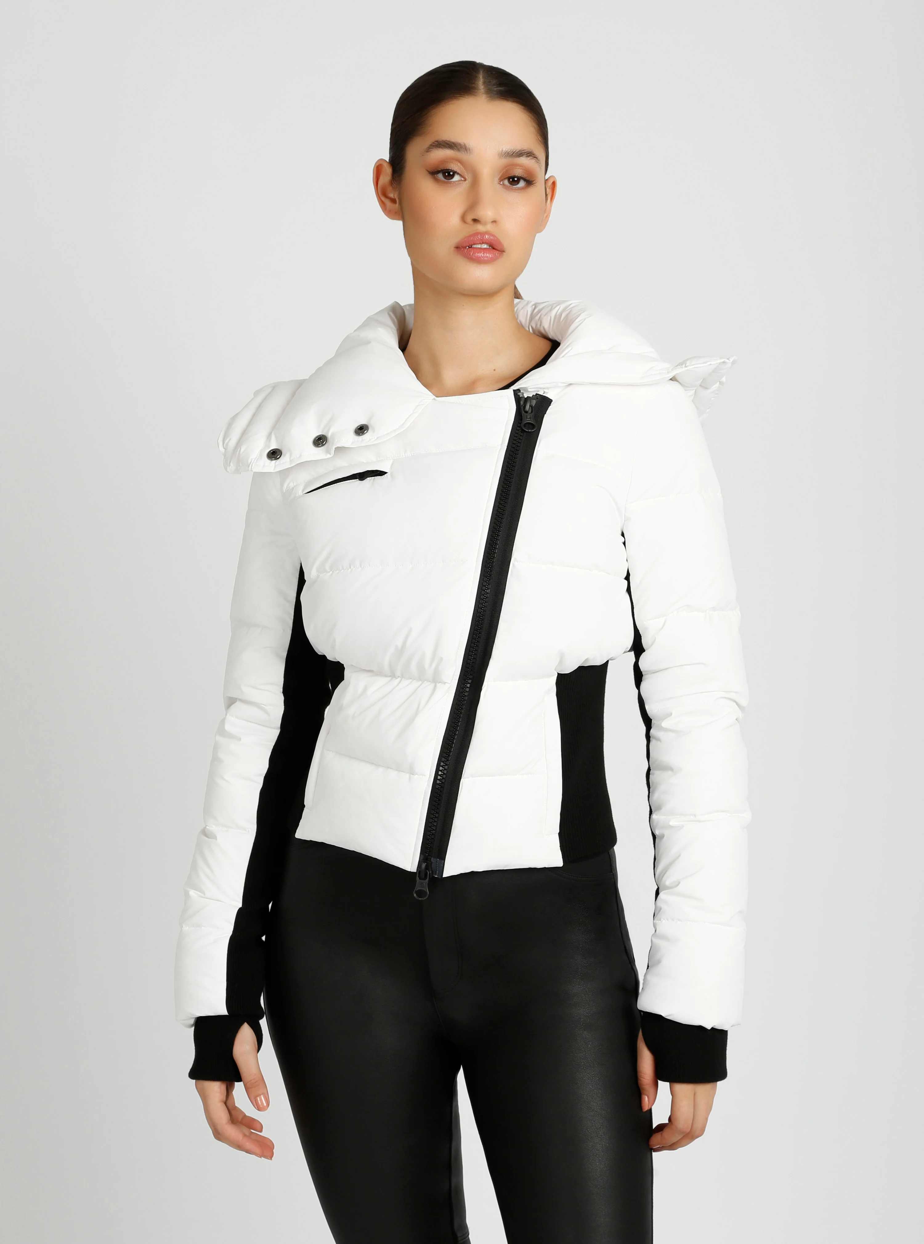 Asymmetrical Down Filled Puffer Jacket w/Waist Detail - 3 colors -FINAL SALE - Image 10