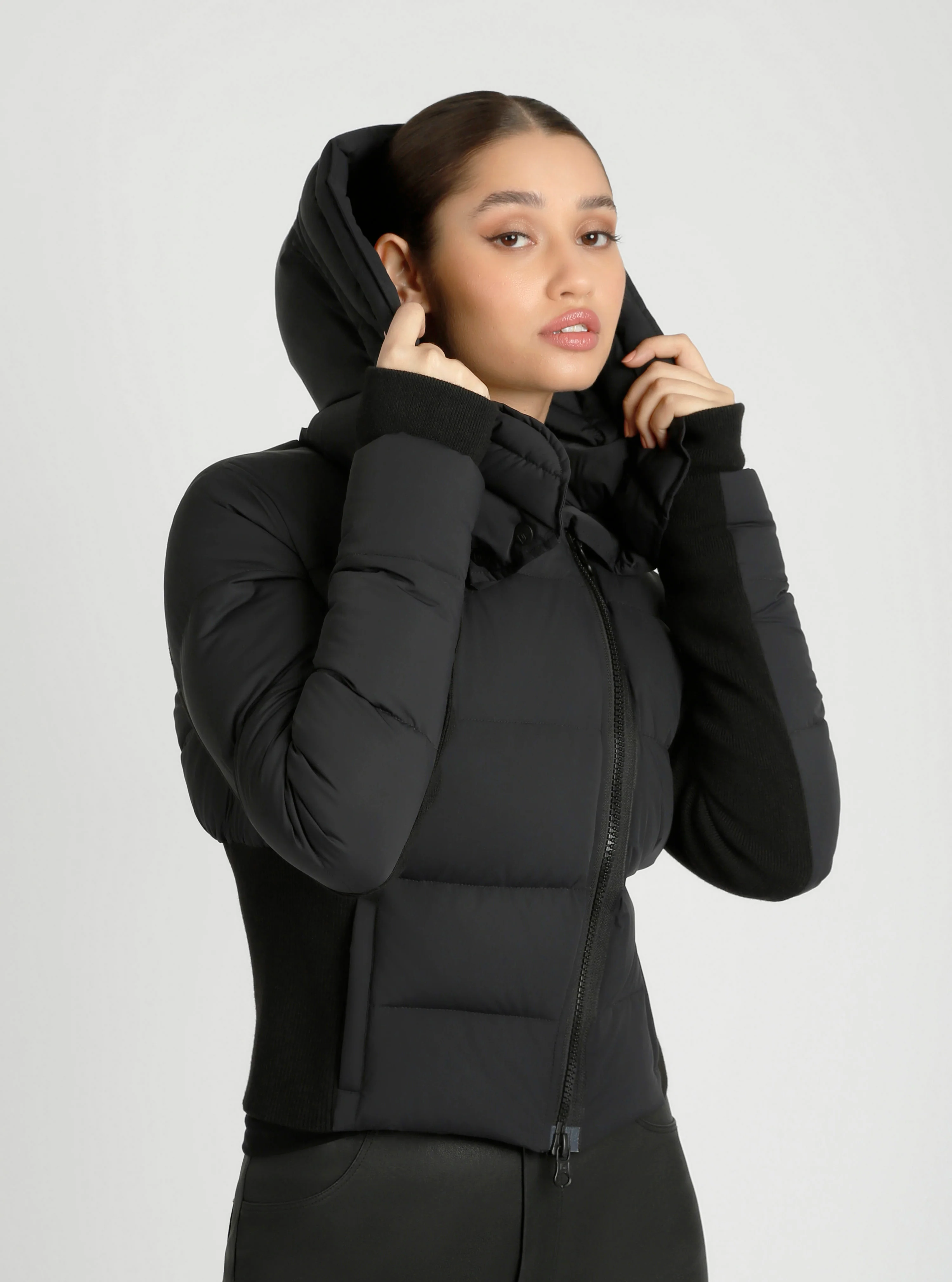 Asymmetrical Down Filled Puffer Jacket w/Waist Detail - 3 colors -FINAL SALE - Image 12