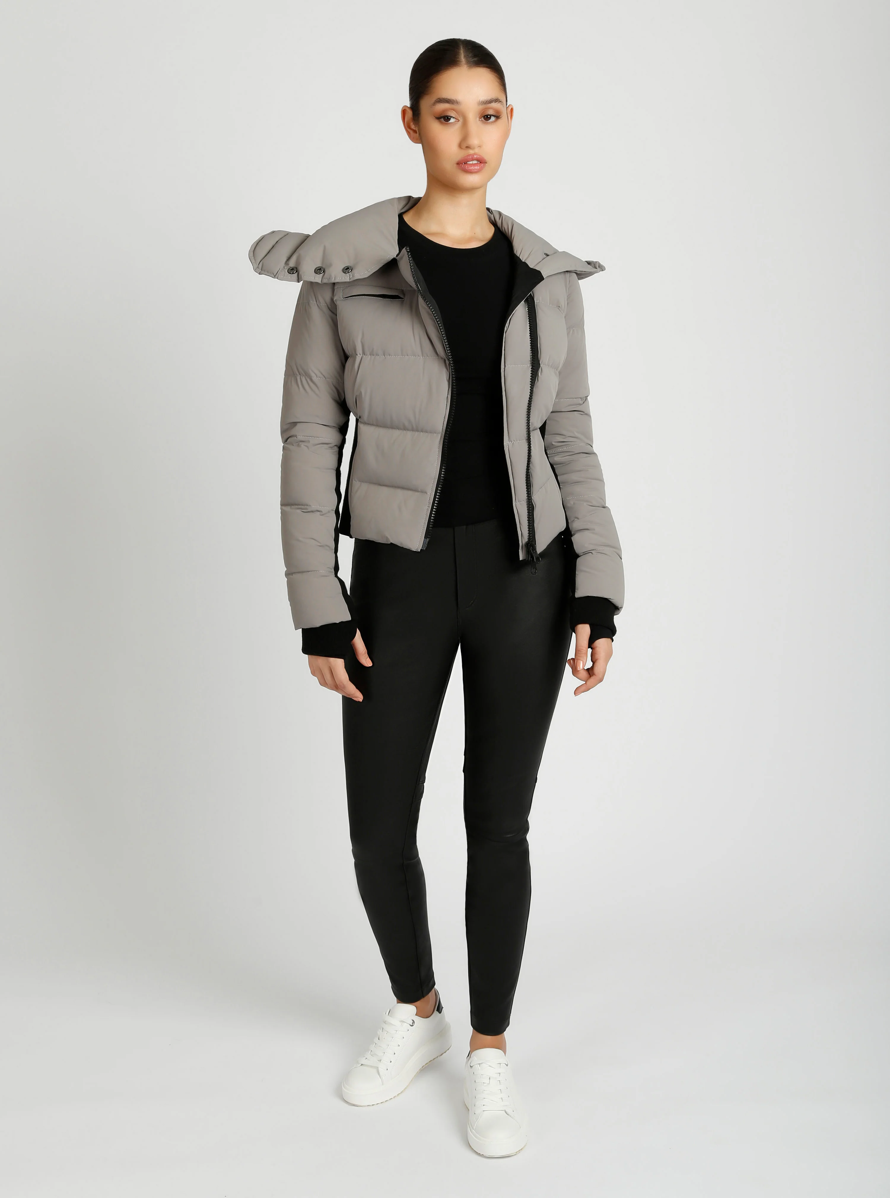 Asymmetrical Down Filled Puffer Jacket w/Waist Detail - 3 colors -FINAL SALE - Image 13