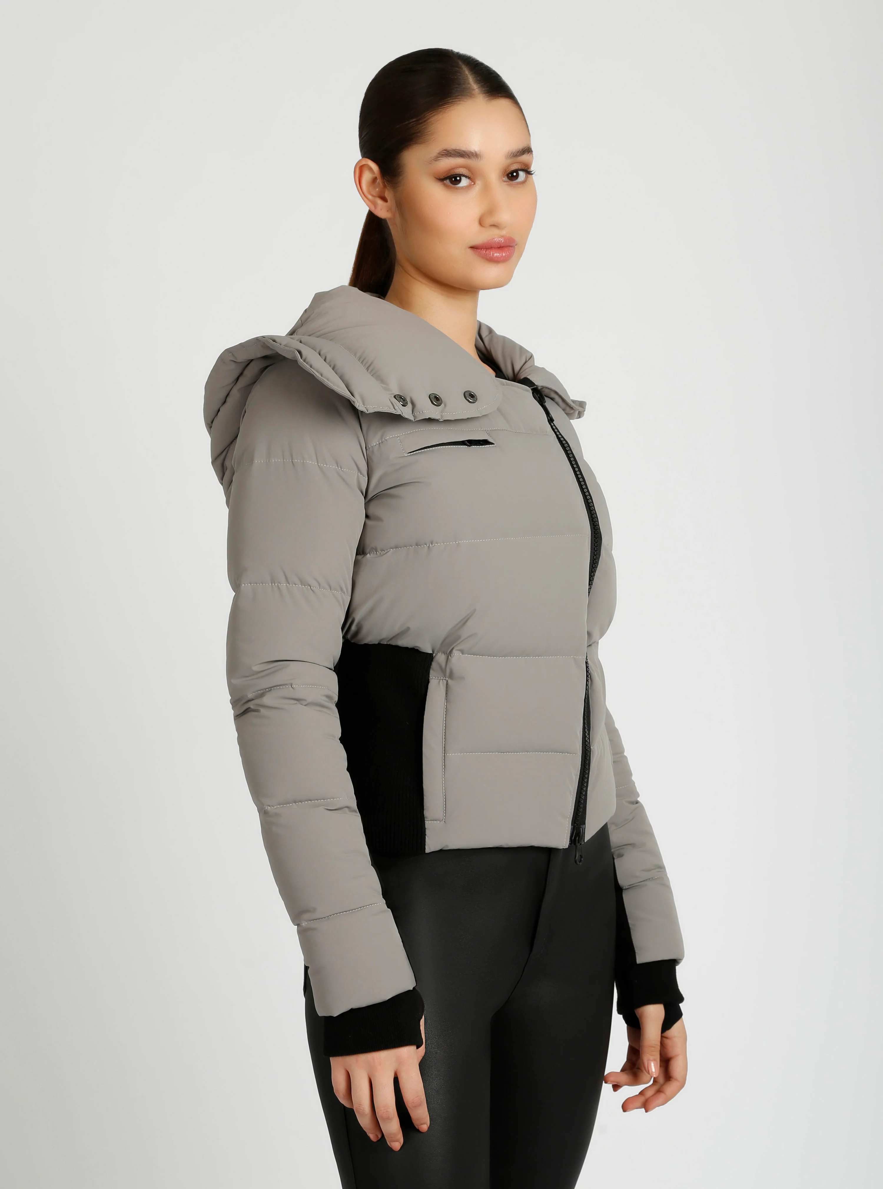 Asymmetrical Down Filled Puffer Jacket w/Waist Detail - 3 colors -FINAL SALE - Image 16