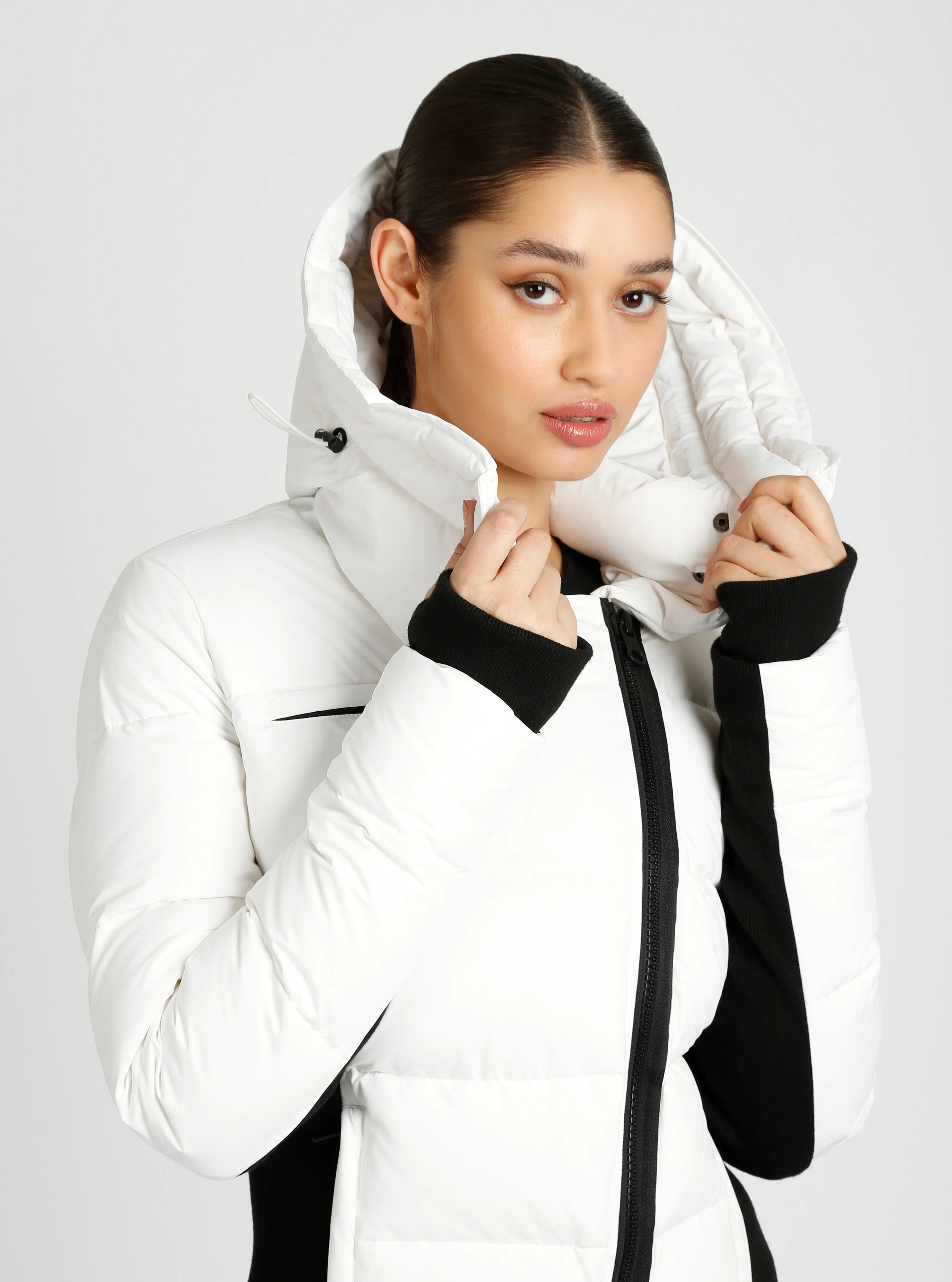 Asymmetrical Down Filled Puffer Jacket w/Waist Detail - 3 colors -FINAL SALE - Image 5