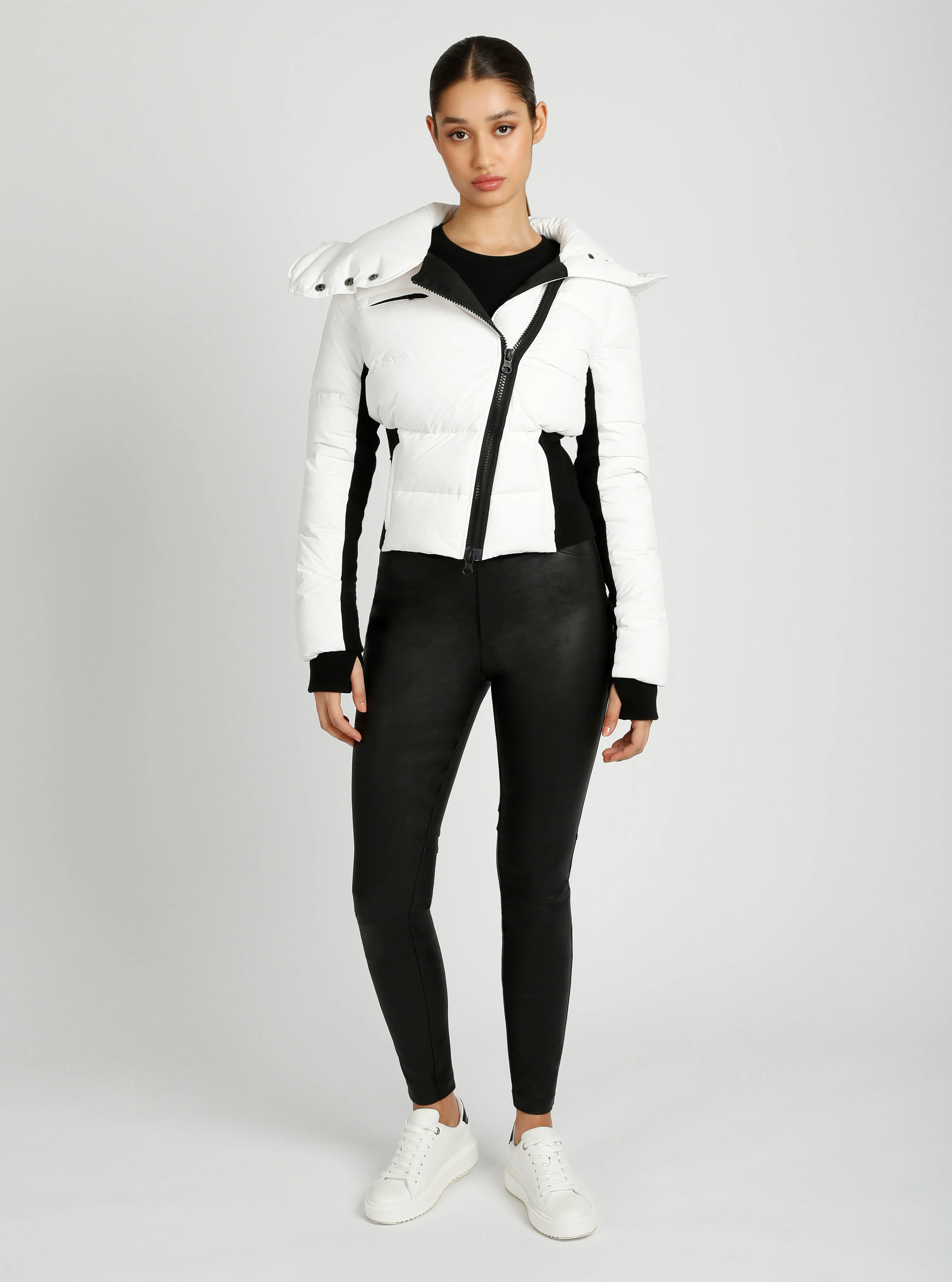 Asymmetrical Down Filled Puffer Jacket w/Waist Detail - 3 colors -FINAL SALE - Image 9