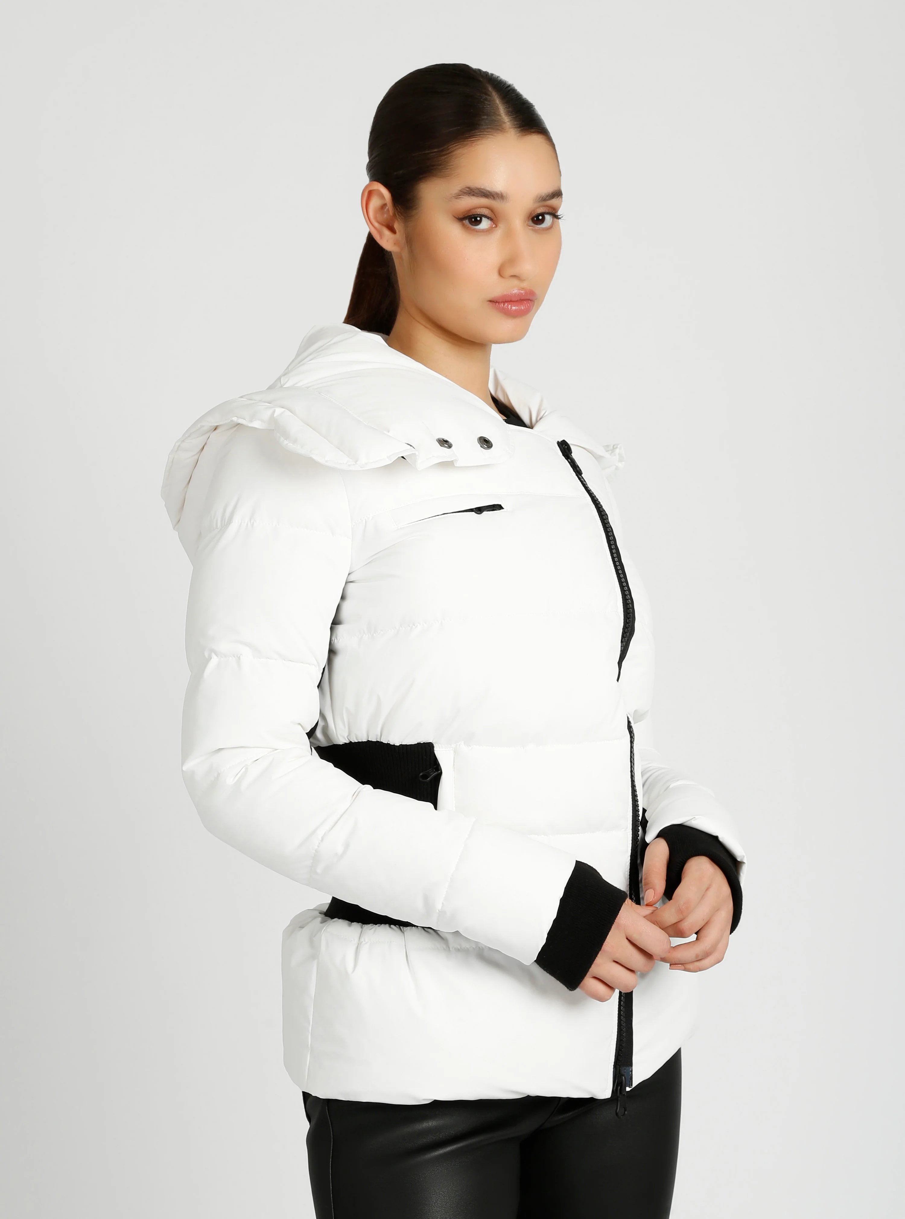 Asymmetrical Mid Puffer Waist Cinch Down Filled Parka - 3 colors -FINAL SALE - Image 10