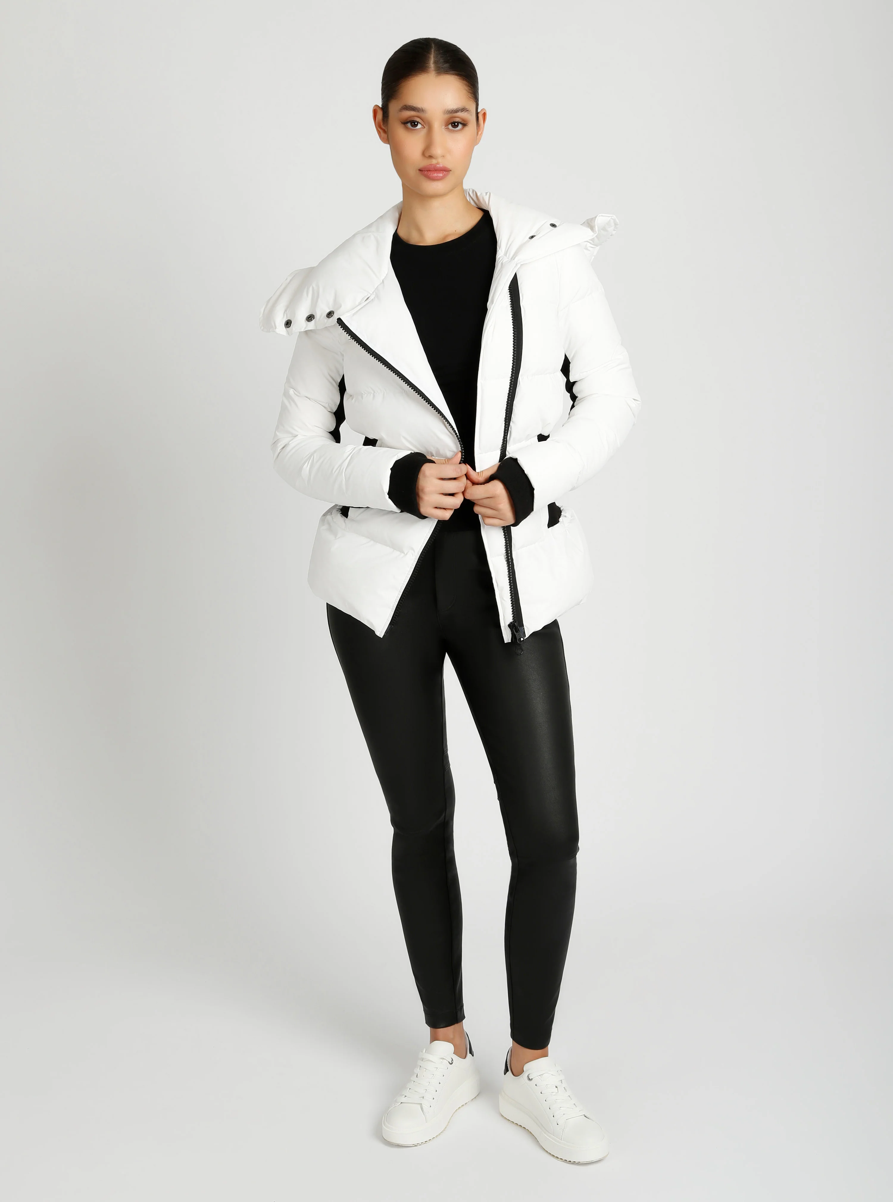 Asymmetrical Mid Puffer Waist Cinch Down Filled Parka - 3 colors -FINAL SALE - Image 11