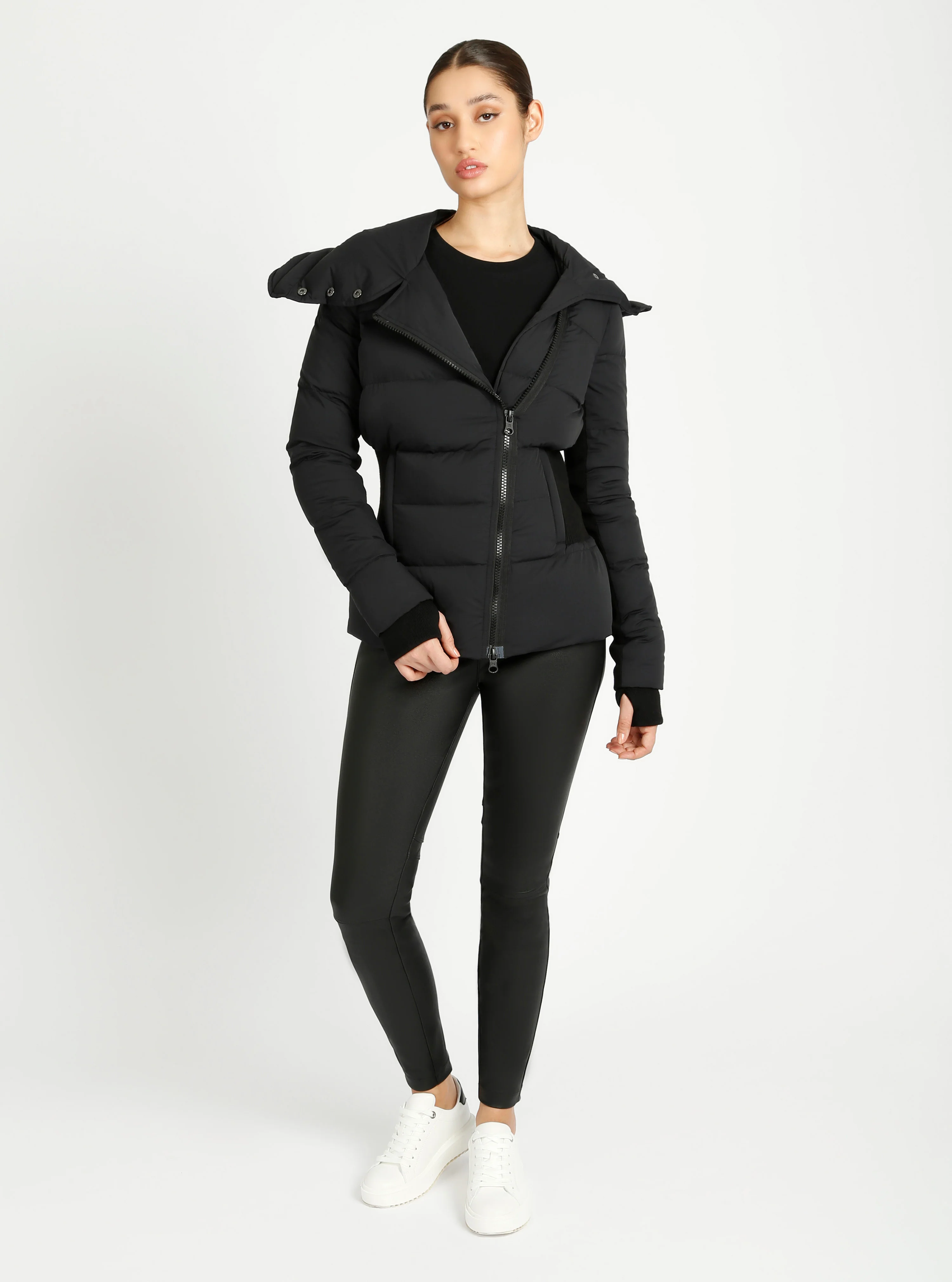 Asymmetrical Mid Puffer Waist Cinch Down Filled Parka - 3 colors -FINAL SALE - Image 14