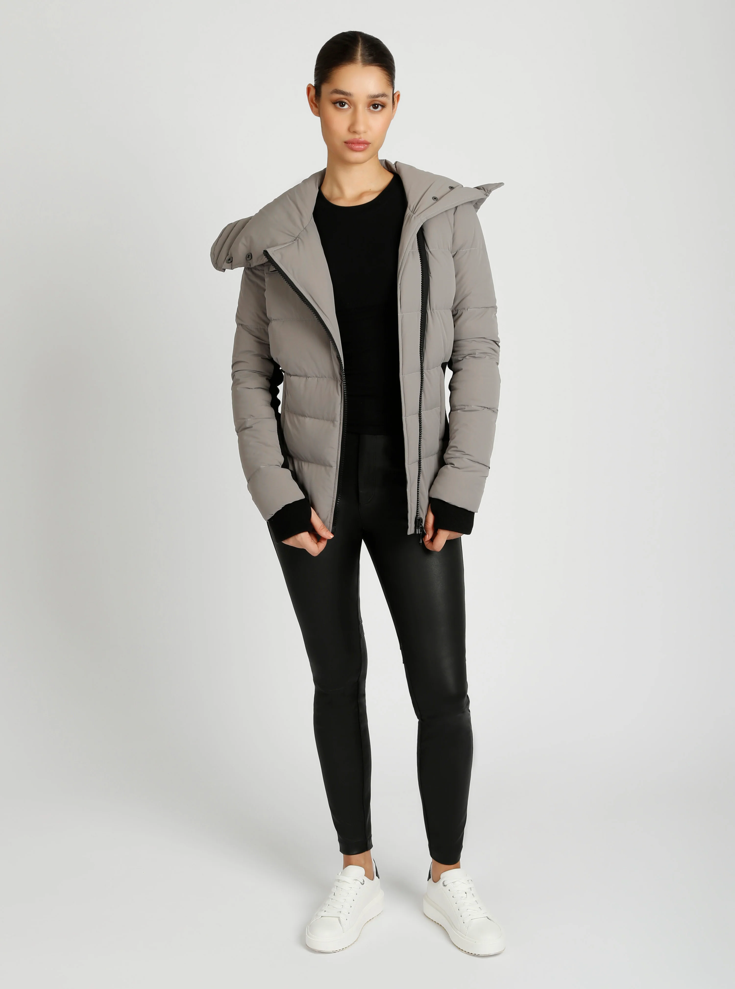 Asymmetrical Mid Puffer Waist Cinch Down Filled Parka - 3 colors -FINAL SALE - Image 16