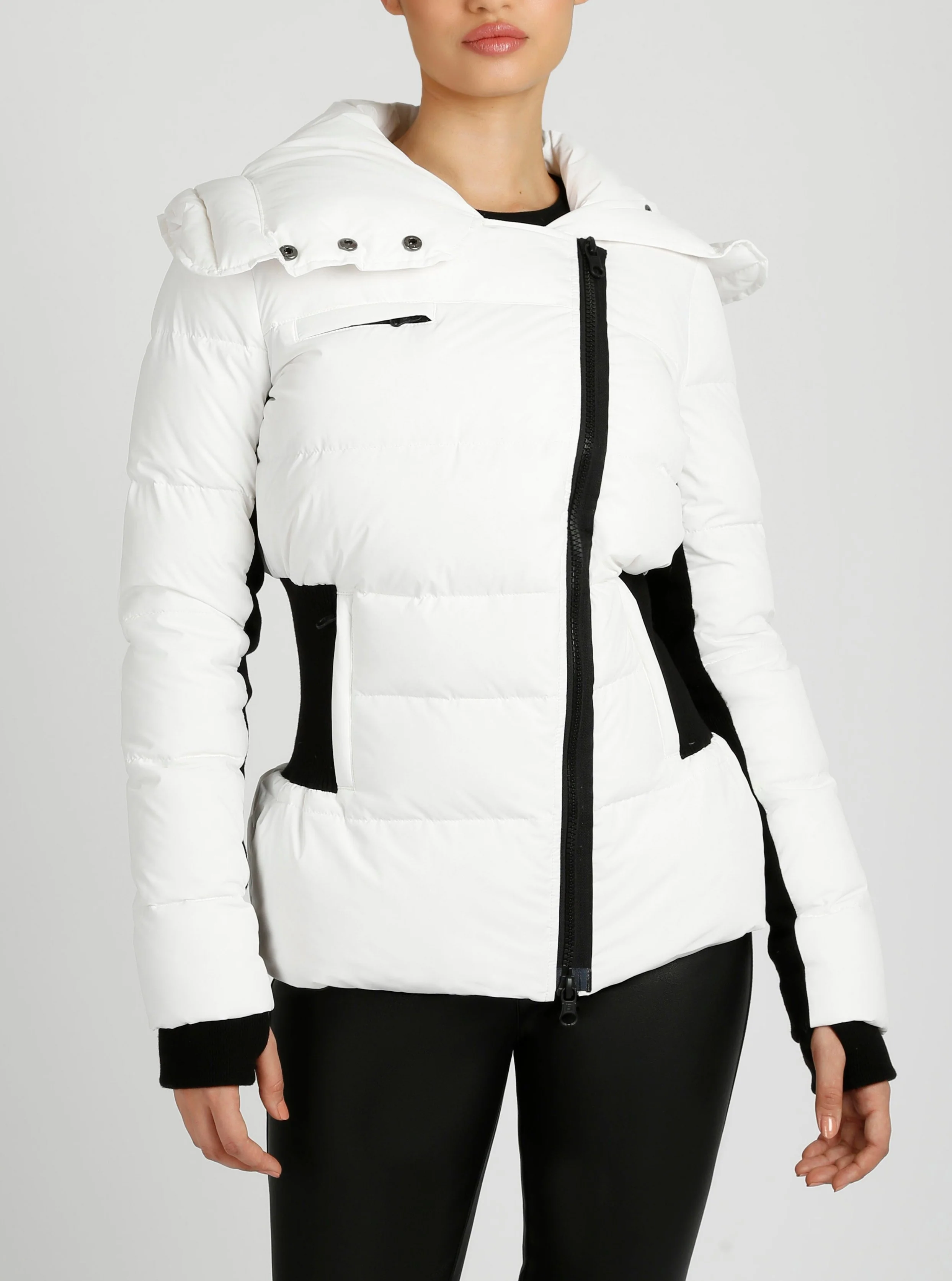 Asymmetrical Mid Puffer Waist Cinch Down Filled Parka - 3 colors -FINAL SALE - Image 2