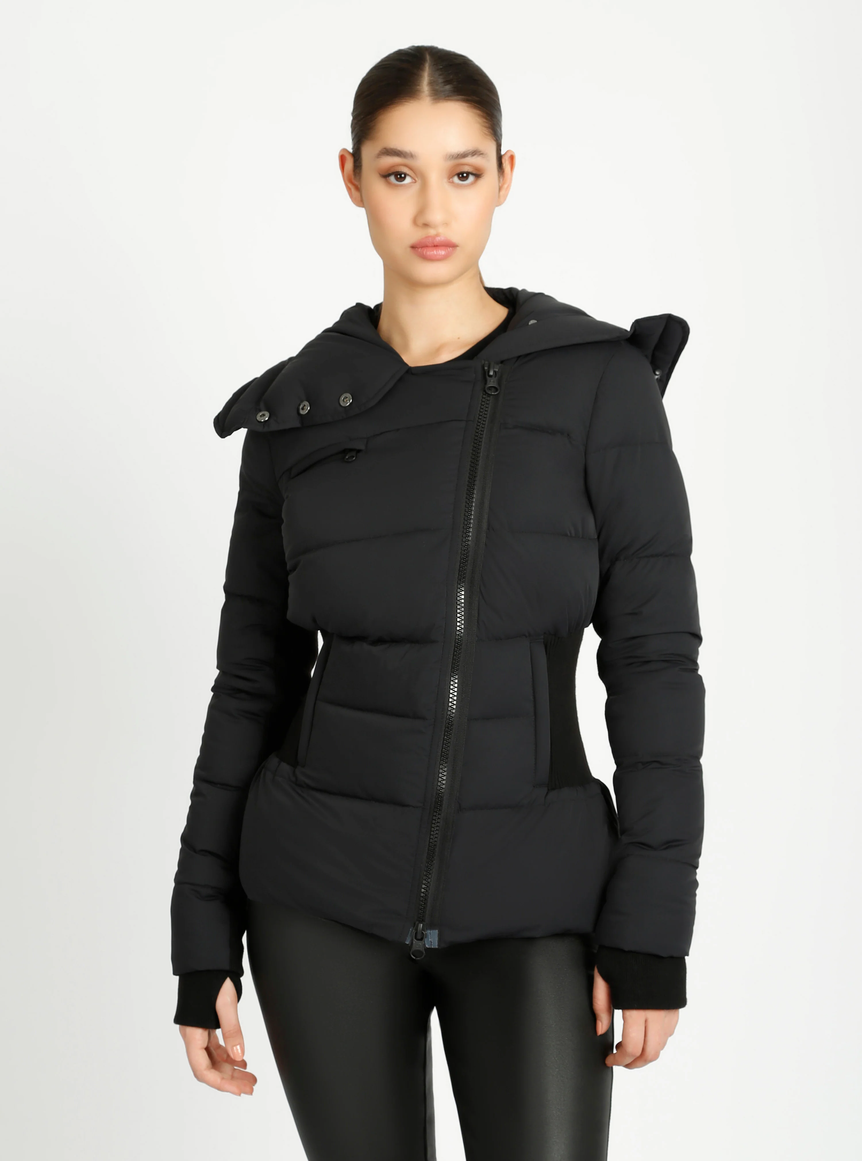 Asymmetrical Mid Puffer Waist Cinch Down Filled Parka - 3 colors -FINAL SALE - Image 20