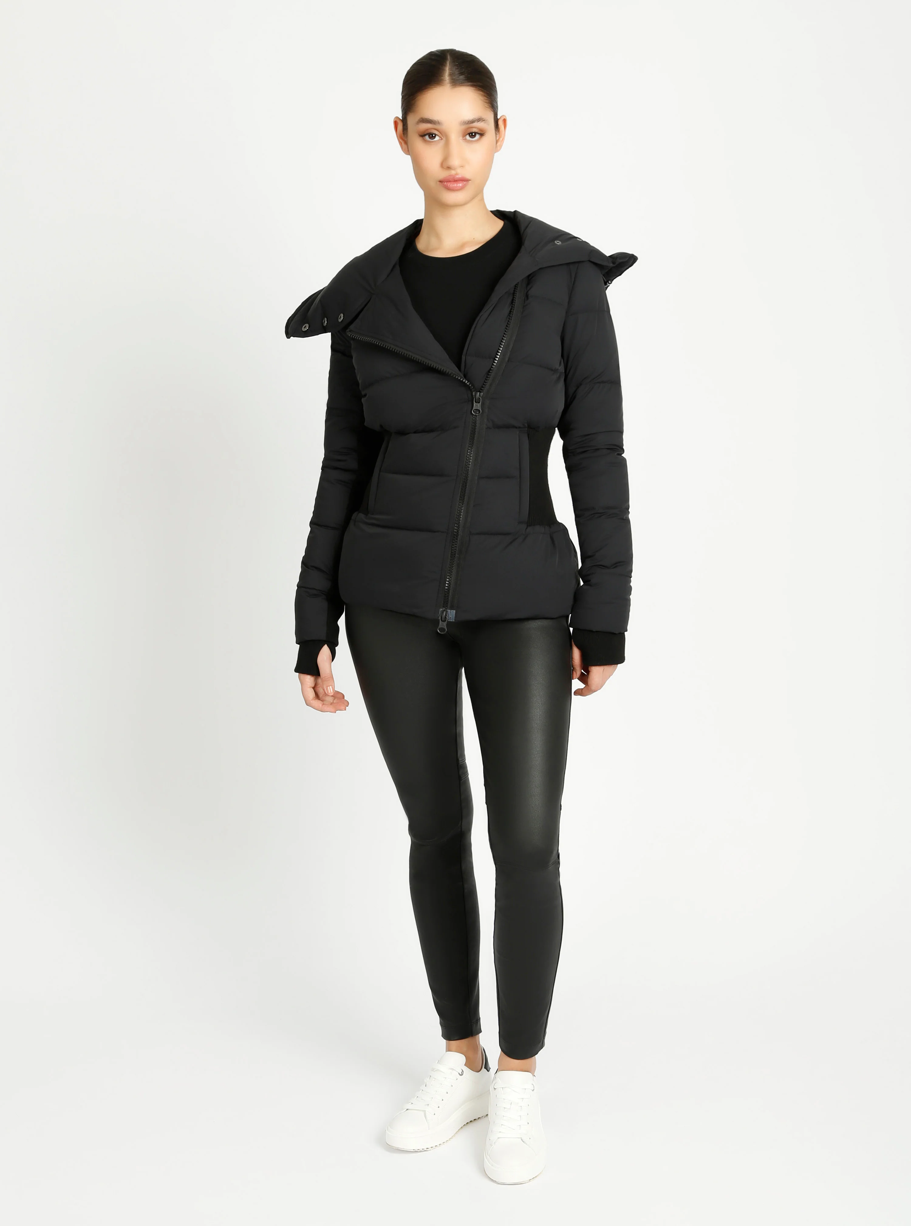 Asymmetrical Mid Puffer Waist Cinch Down Filled Parka - 3 colors -FINAL SALE - Image 21