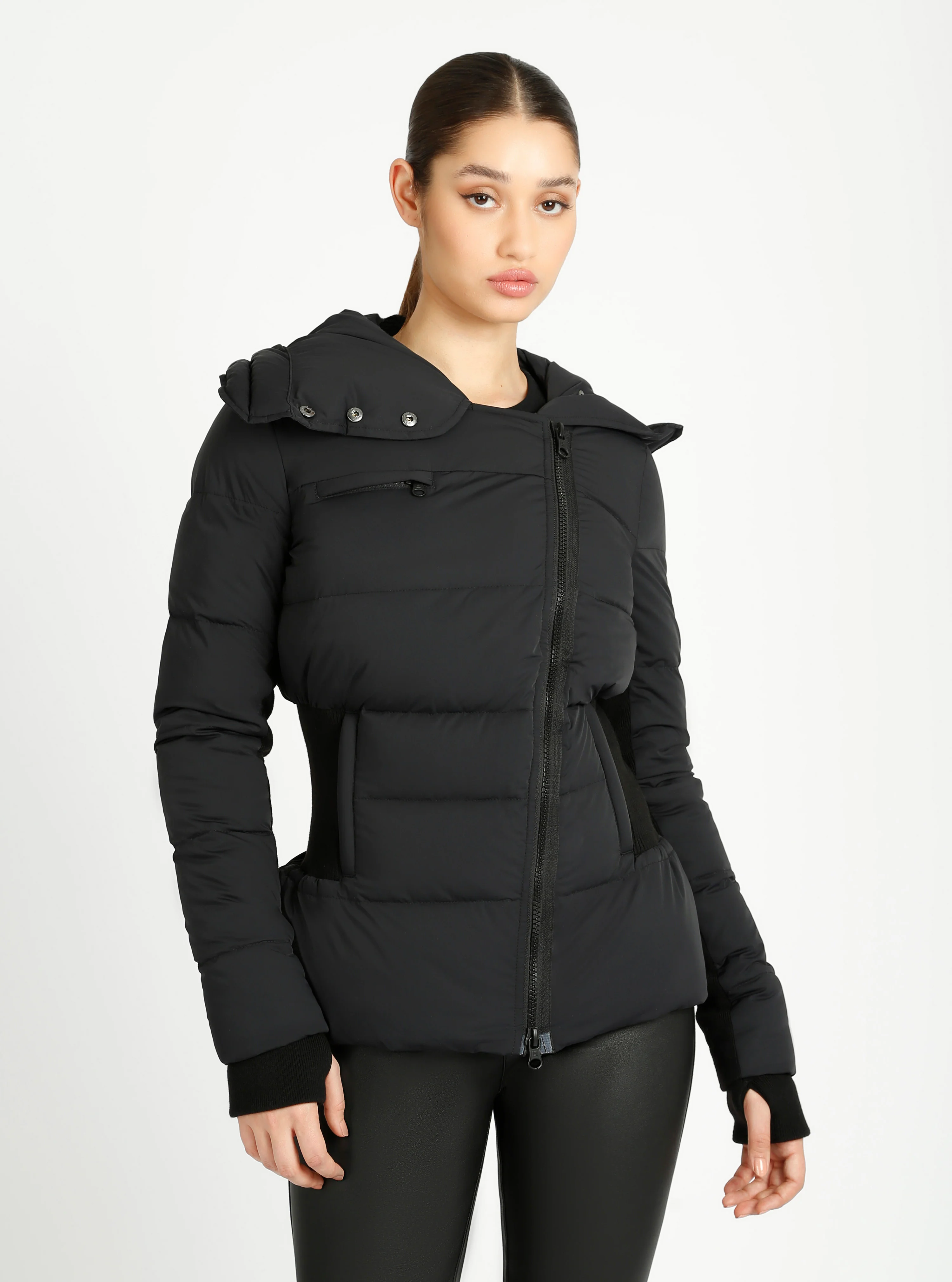 Asymmetrical Mid Puffer Waist Cinch Down Filled Parka - 3 colors -FINAL SALE - Image 22