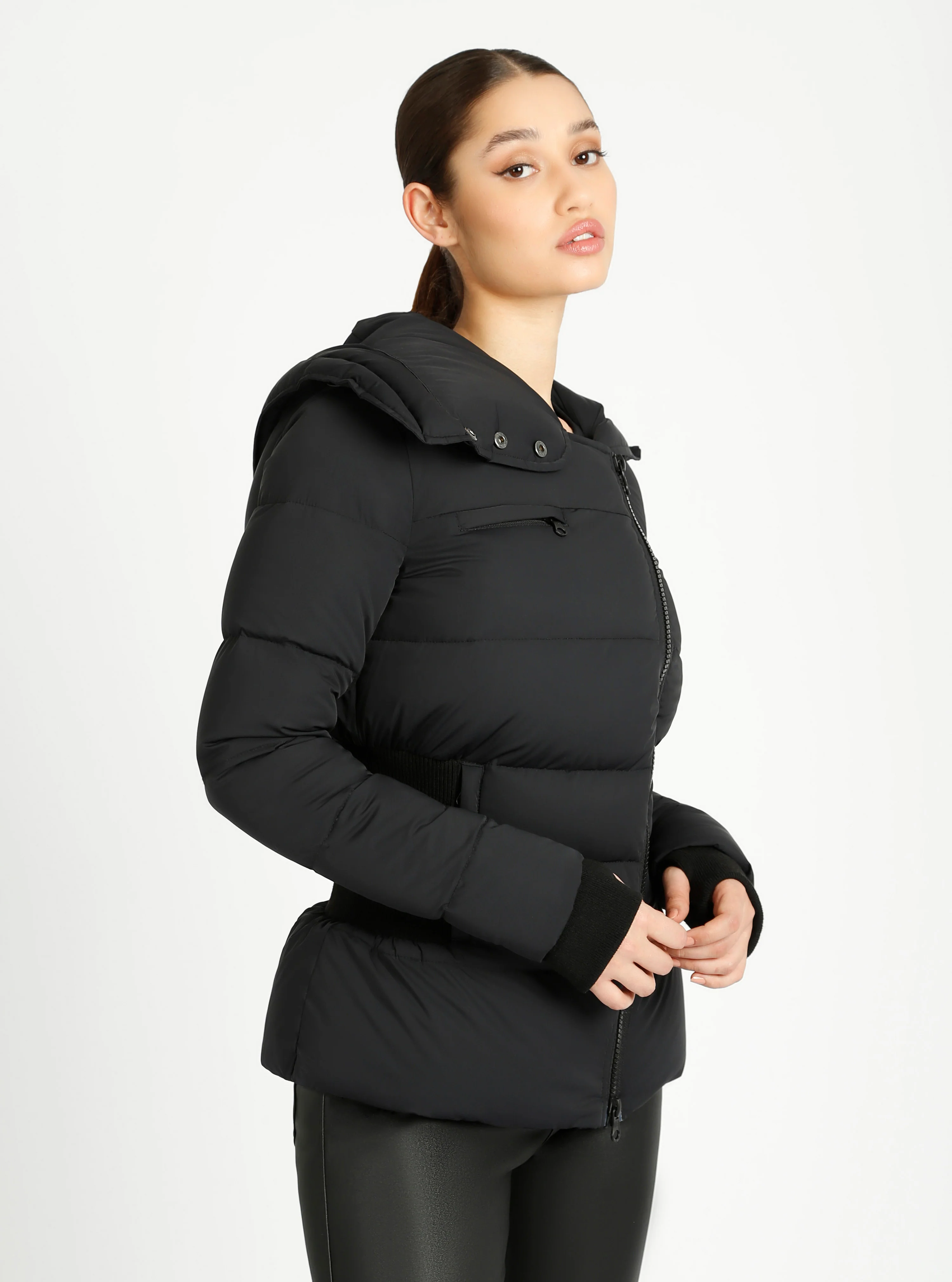 Asymmetrical Mid Puffer Waist Cinch Down Filled Parka - 3 colors -FINAL SALE - Image 23