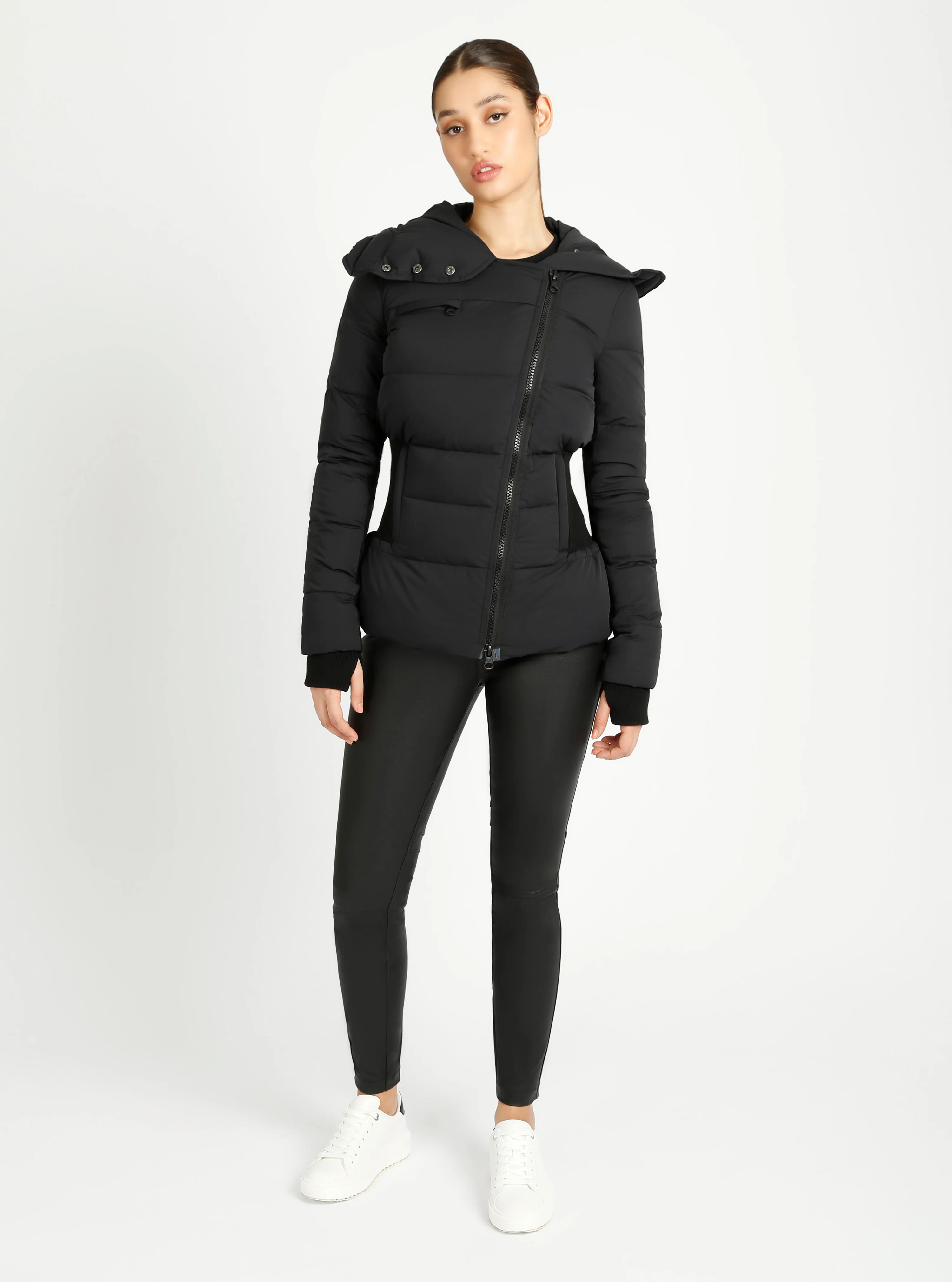 Asymmetrical Mid Puffer Waist Cinch Down Filled Parka - 3 colors -FINAL SALE - Image 26