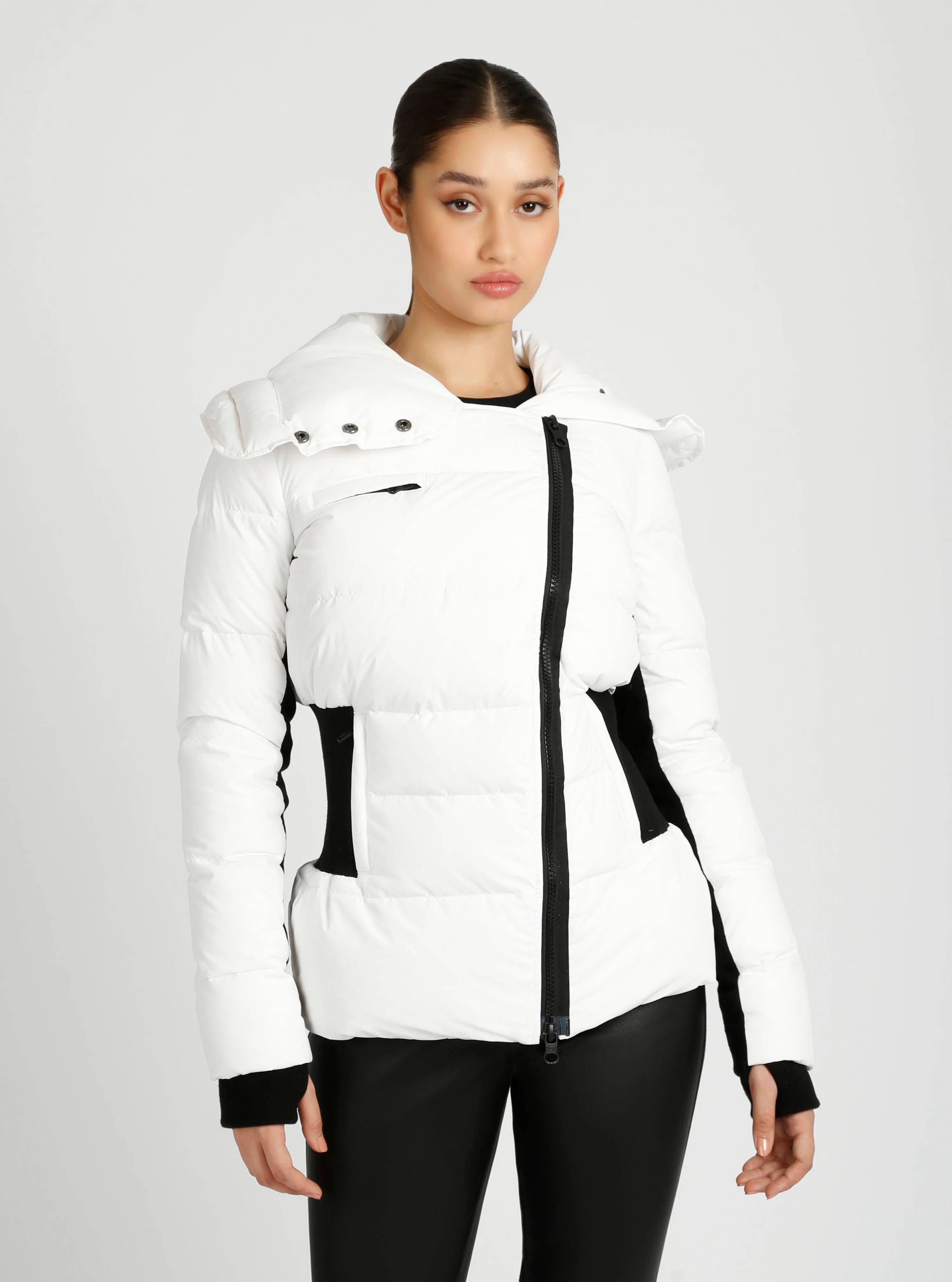 Asymmetrical Mid Puffer Waist Cinch Down Filled Parka - 3 colors -FINAL SALE - Image 6