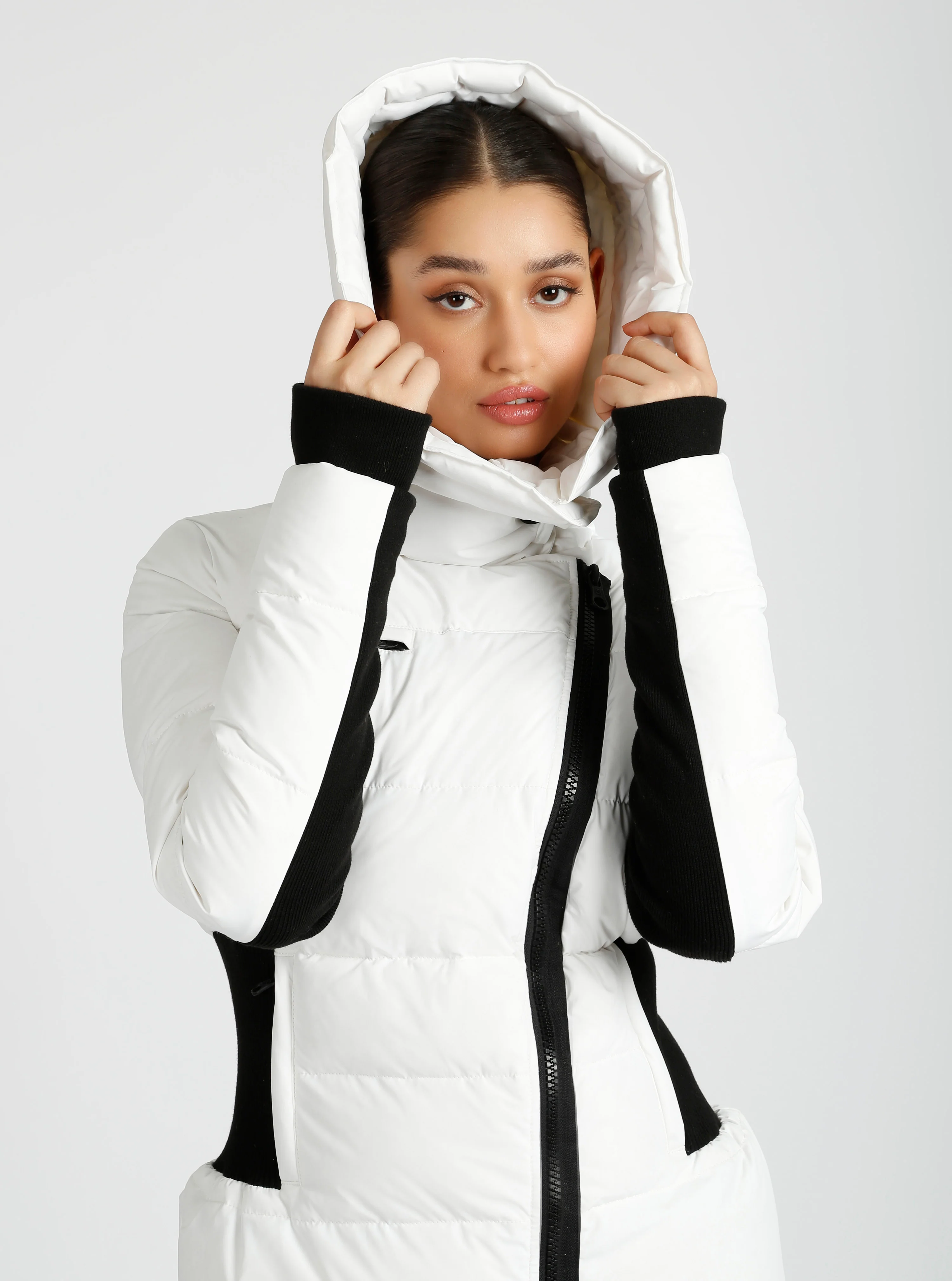 Asymmetrical Mid Puffer Waist Cinch Down Filled Parka - 3 colors -FINAL SALE - Image 7