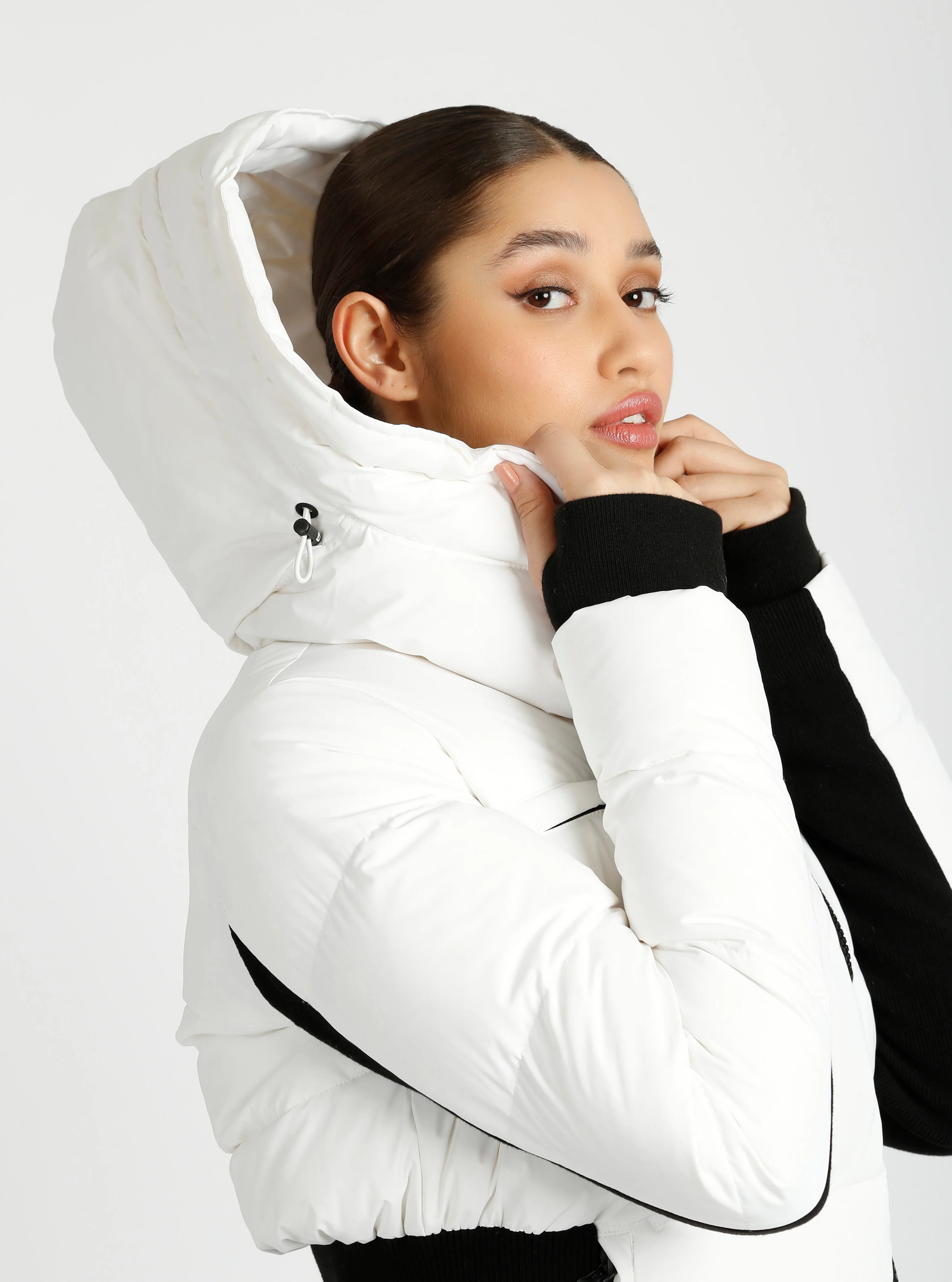 Asymmetrical Mid Puffer Waist Cinch Down Filled Parka - 3 colors -FINAL SALE - Image 8