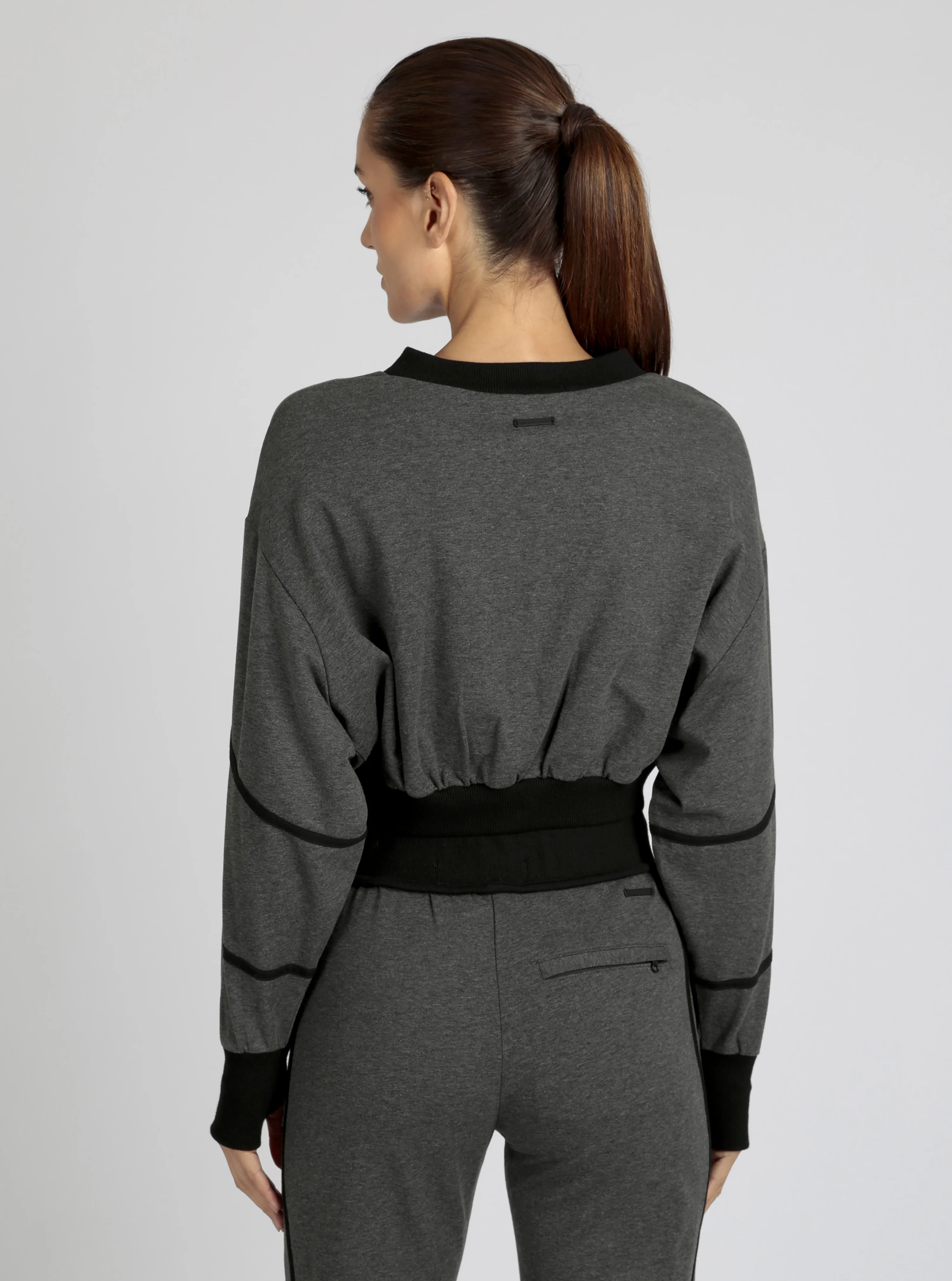 Belina V Neck Sweatshirt Charcoal or Black - FINAL SALE - Image 4