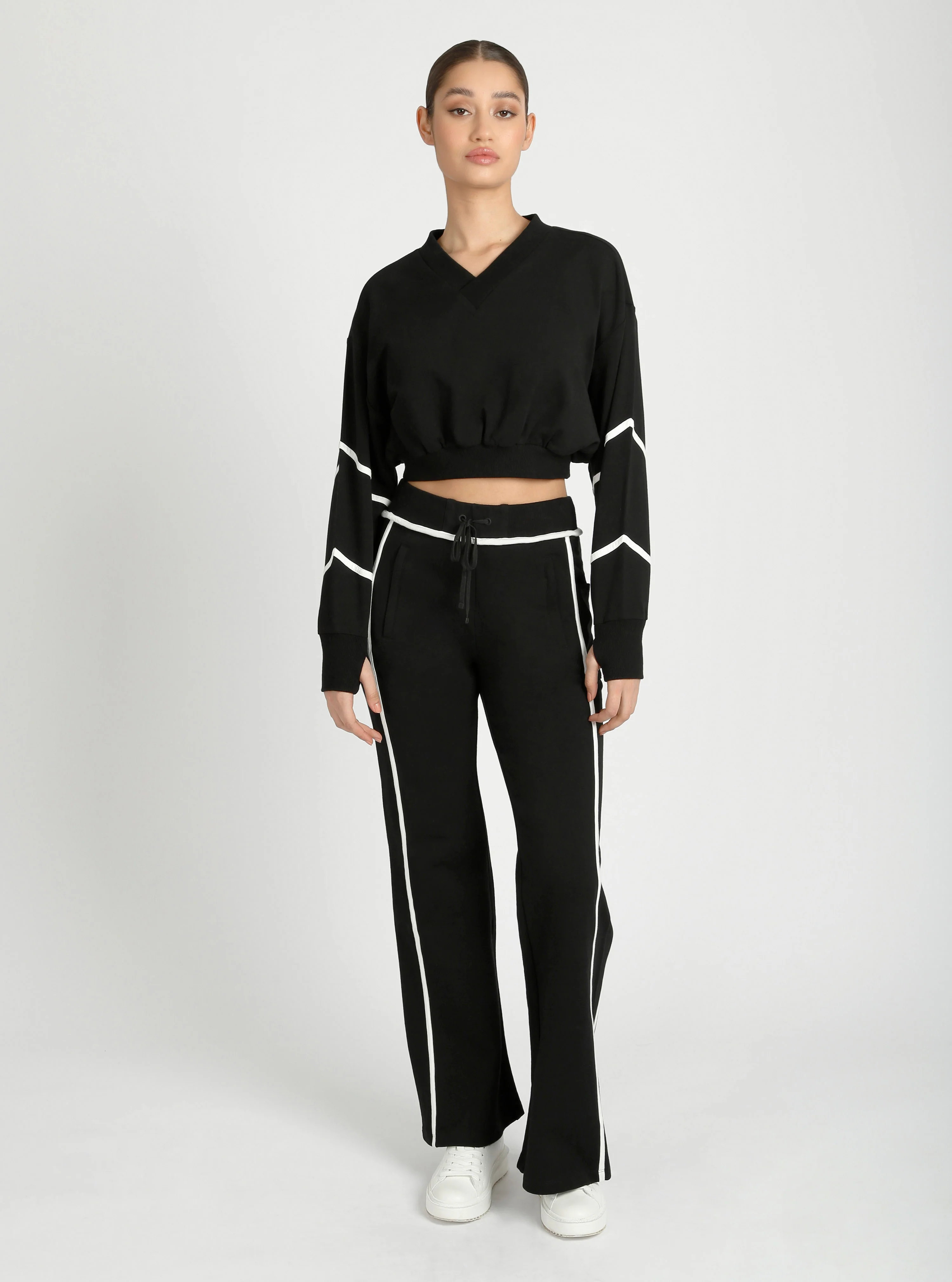 Belina V Neck Sweatshirt Charcoal or Black - FINAL SALE - Image 8