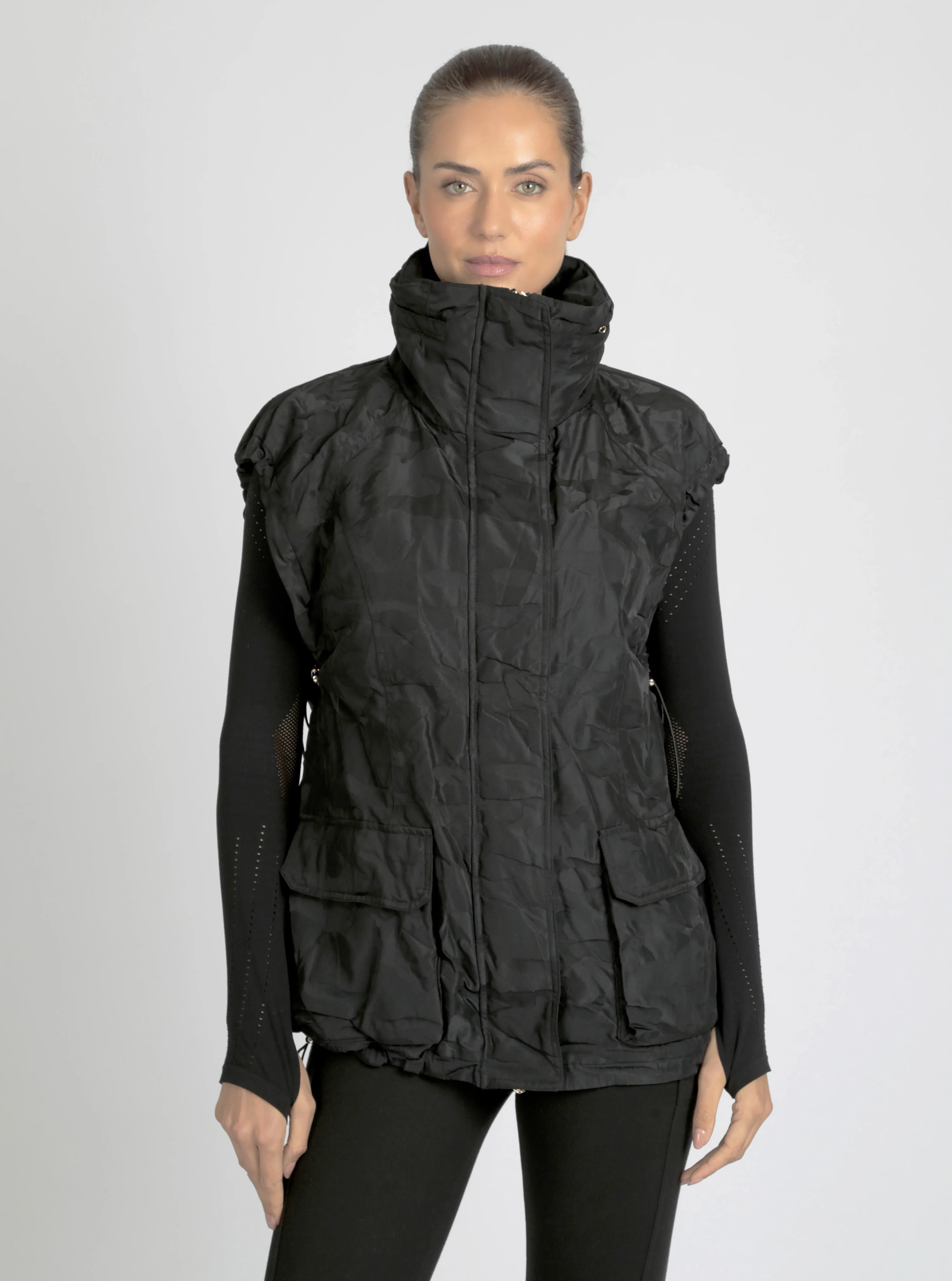 Camo Oversized Svetlana Vest Gold Trims Black or Chocolate - FINAL SALE - Image 19