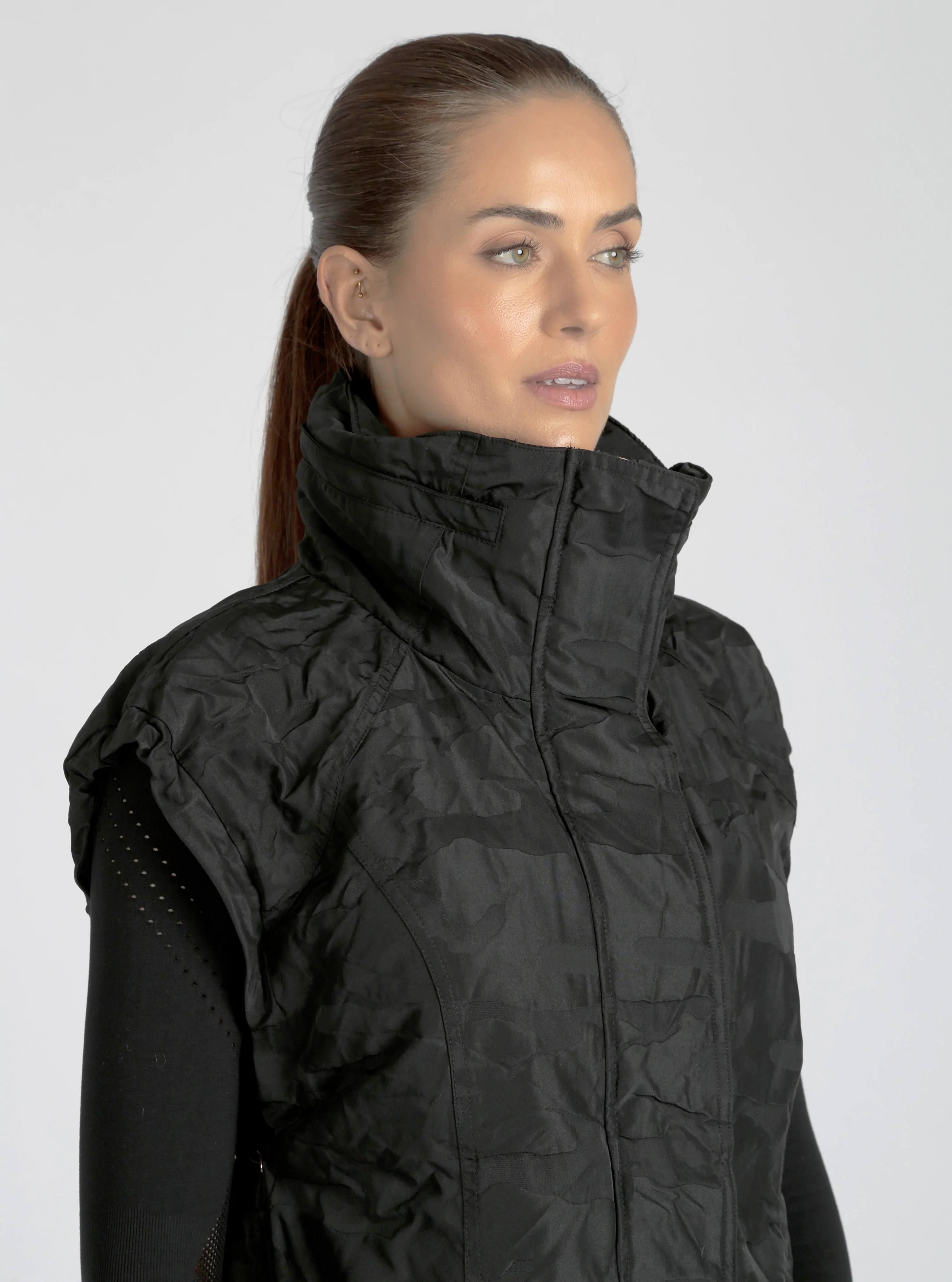 Camo Oversized Svetlana Vest Gold Trims Black or Chocolate - FINAL SALE - Image 22