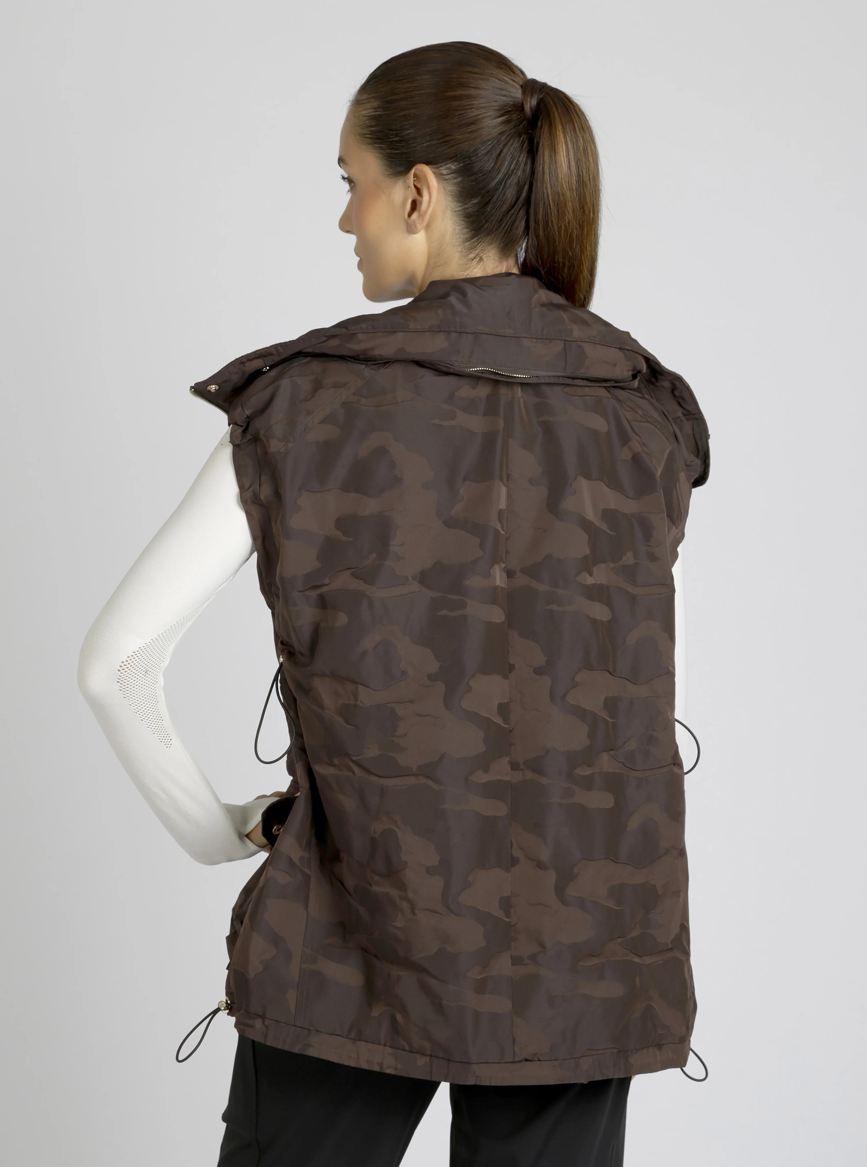 Camo Oversized Svetlana Vest Gold Trims Black or Chocolate - FINAL SALE - Image 6