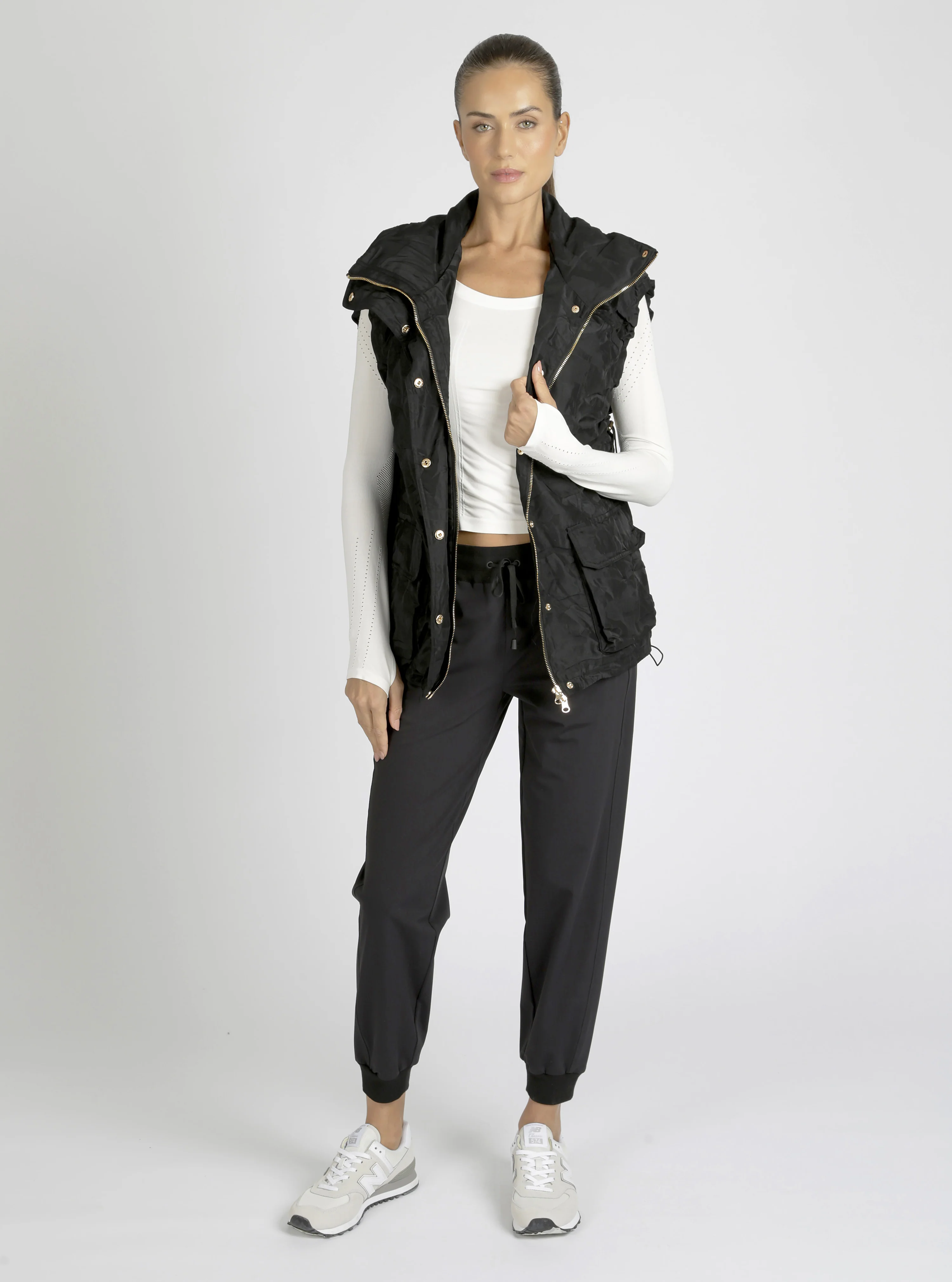 Camo Oversized Svetlana Vest Gold Trims Black or Chocolate - FINAL SALE - Image 8