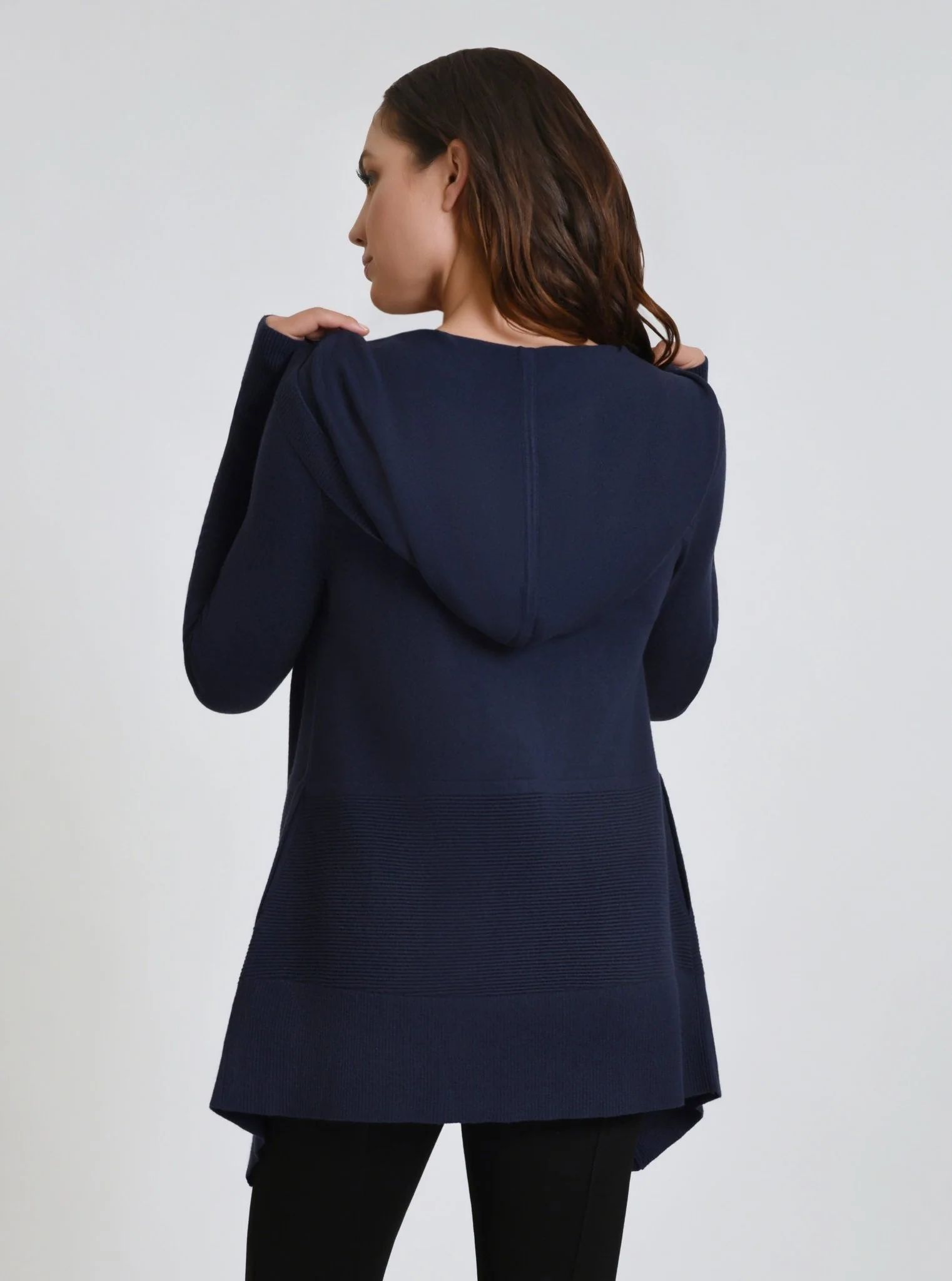 Cropped Portola Cardigan with Hood Black or Warm Taupe - FINAL SALE - Image 5