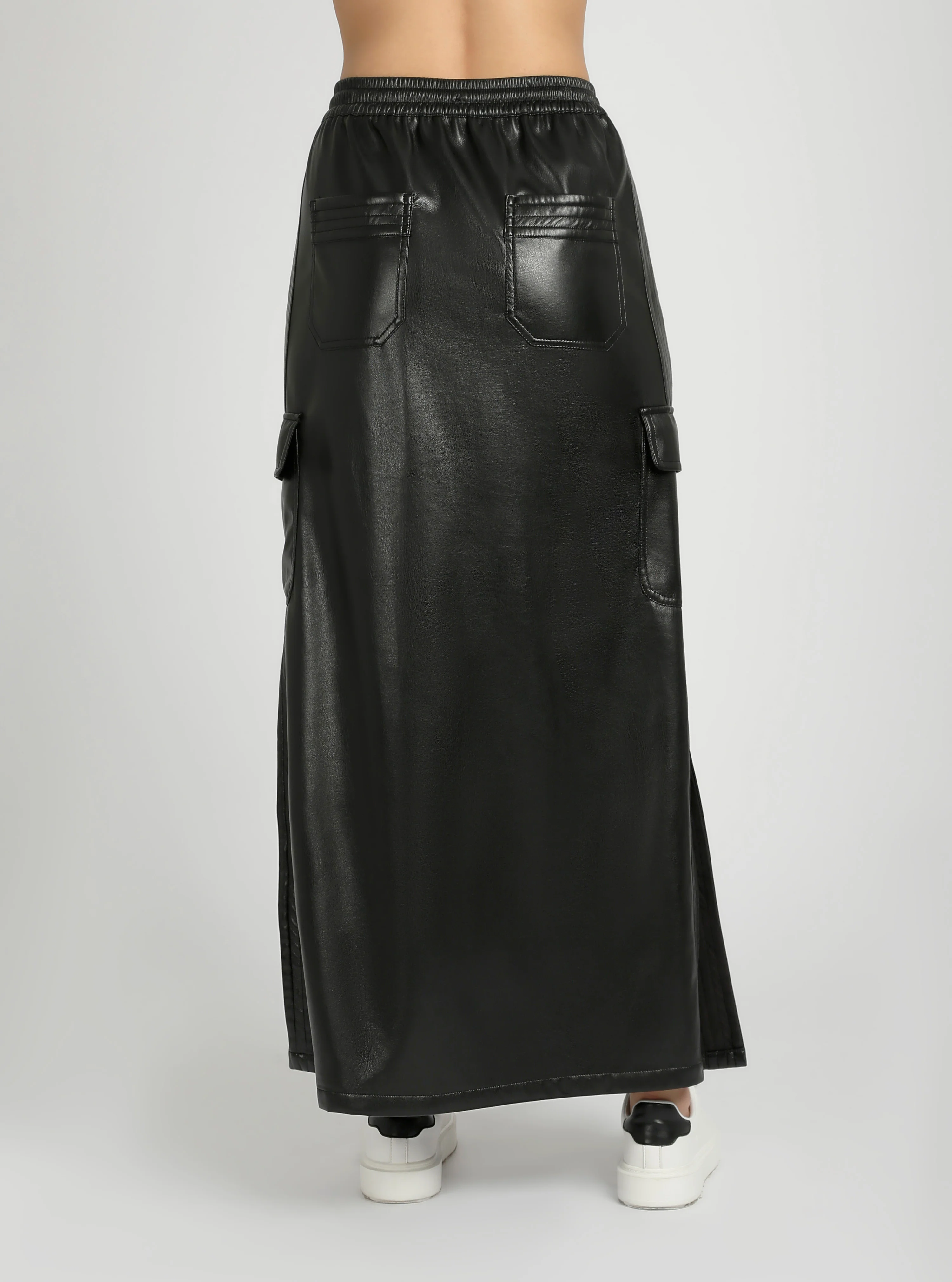 Delia Long Vegan Leather Skirt - Final Sale - Image 3