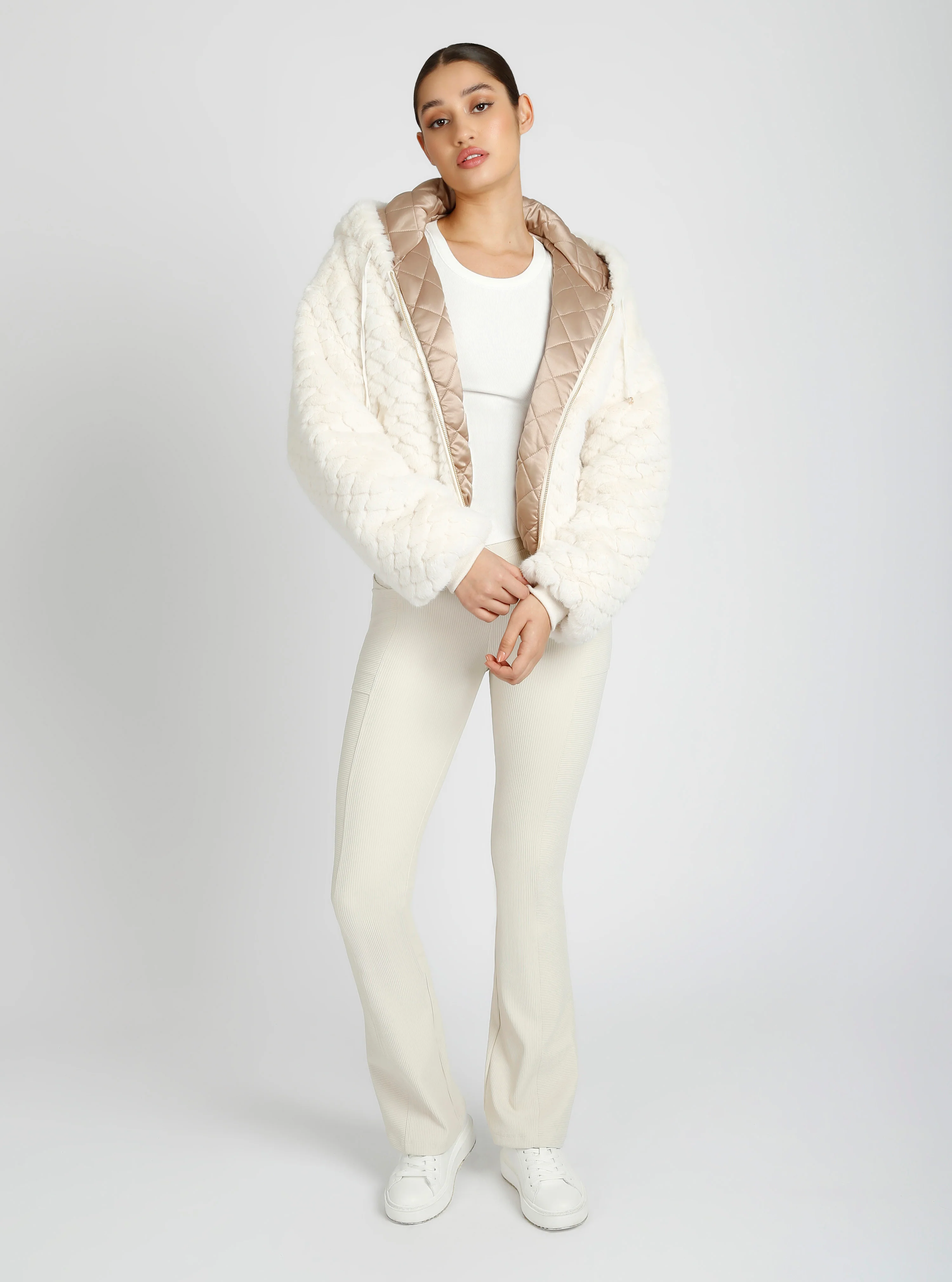 Fawn Reversible Faux Fur Hoodie - Image 4
