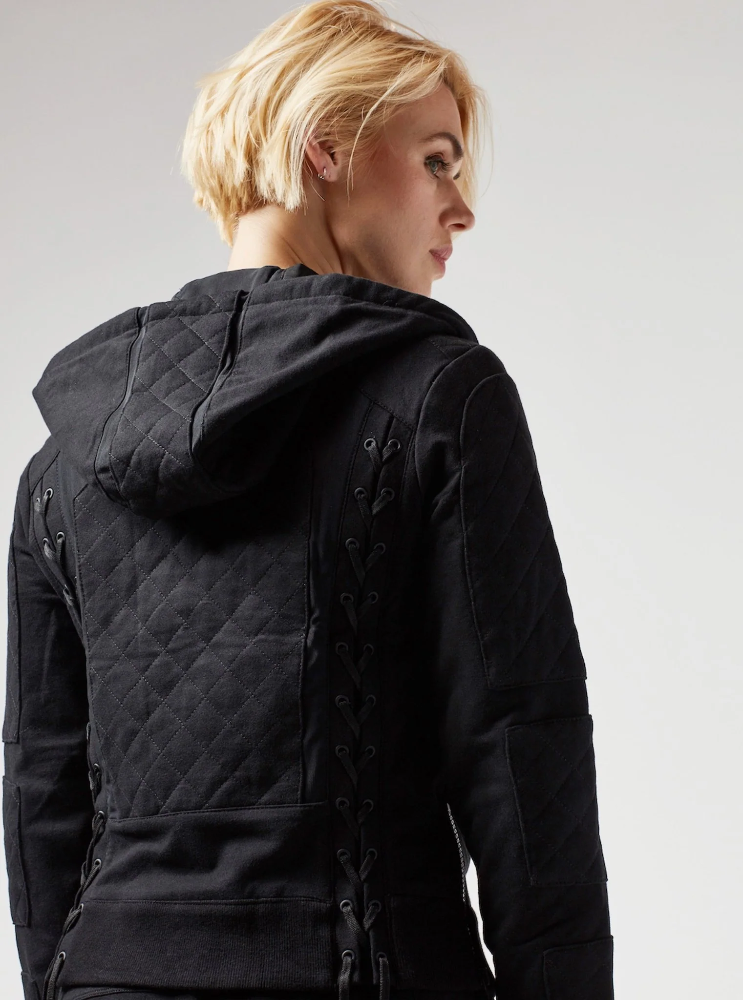 French Terry Mesh  Moto - Black - FINAL SALE - Image 3