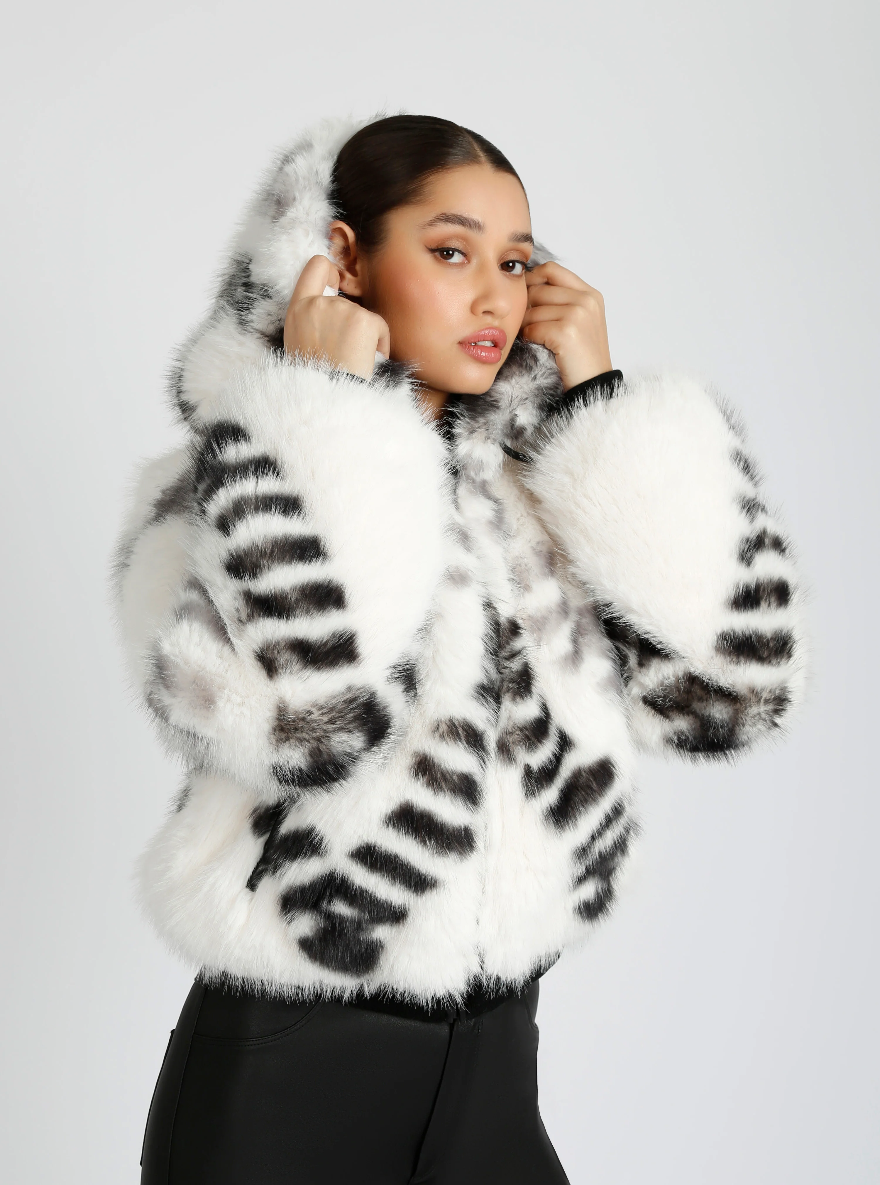 Galena Reversible Faux Fur Hoodie - Image 3