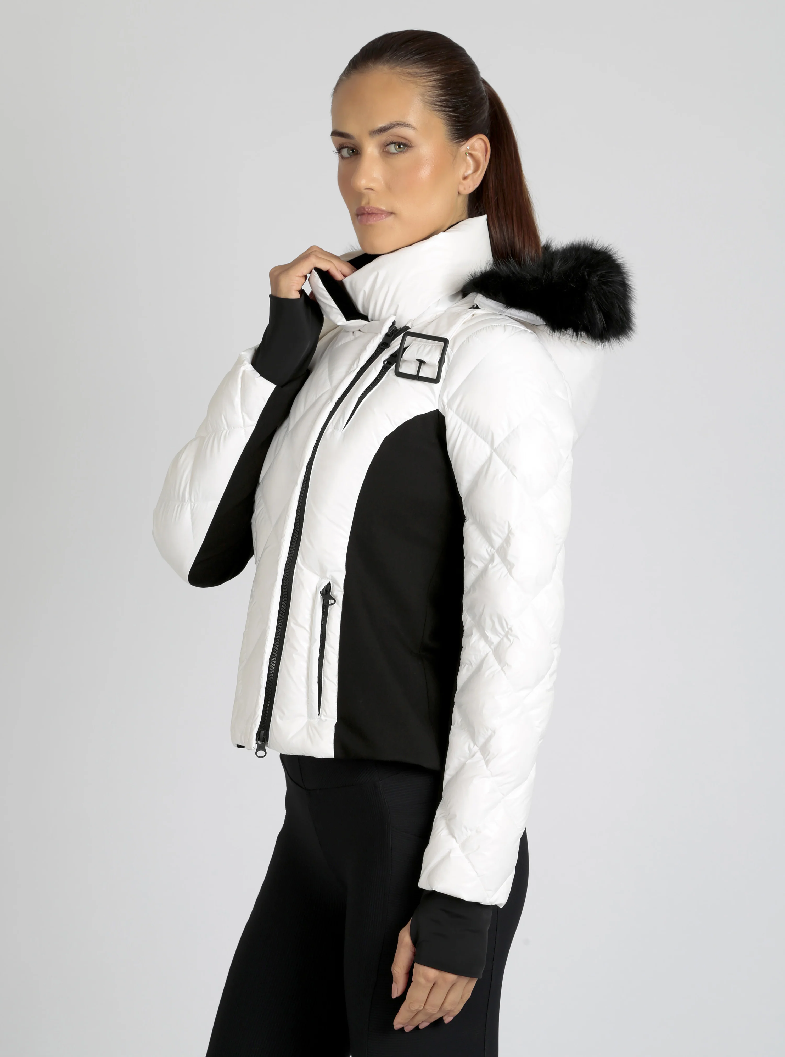 Jet Setter Quilted Down Filled Jacket w/Faux Fur - Image 10