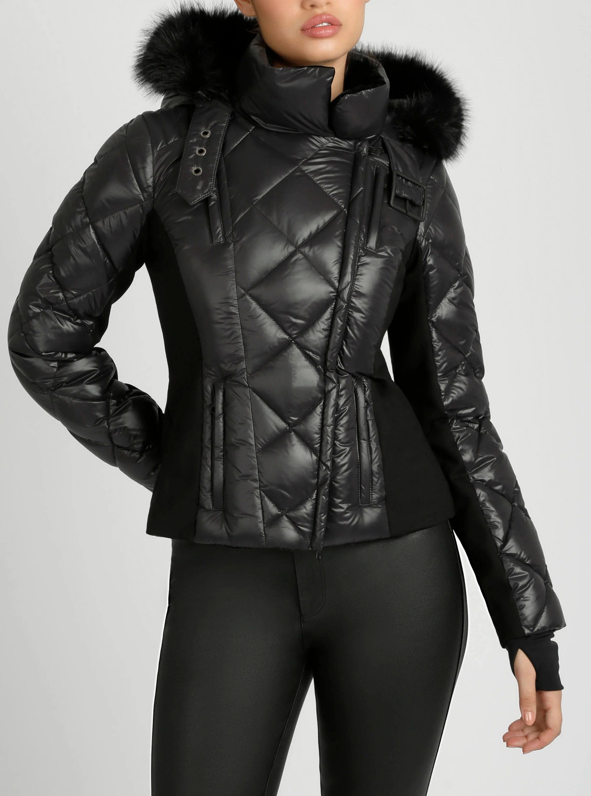 Jet Setter Quilted Down Filled Jacket w/Faux Fur - Image 18