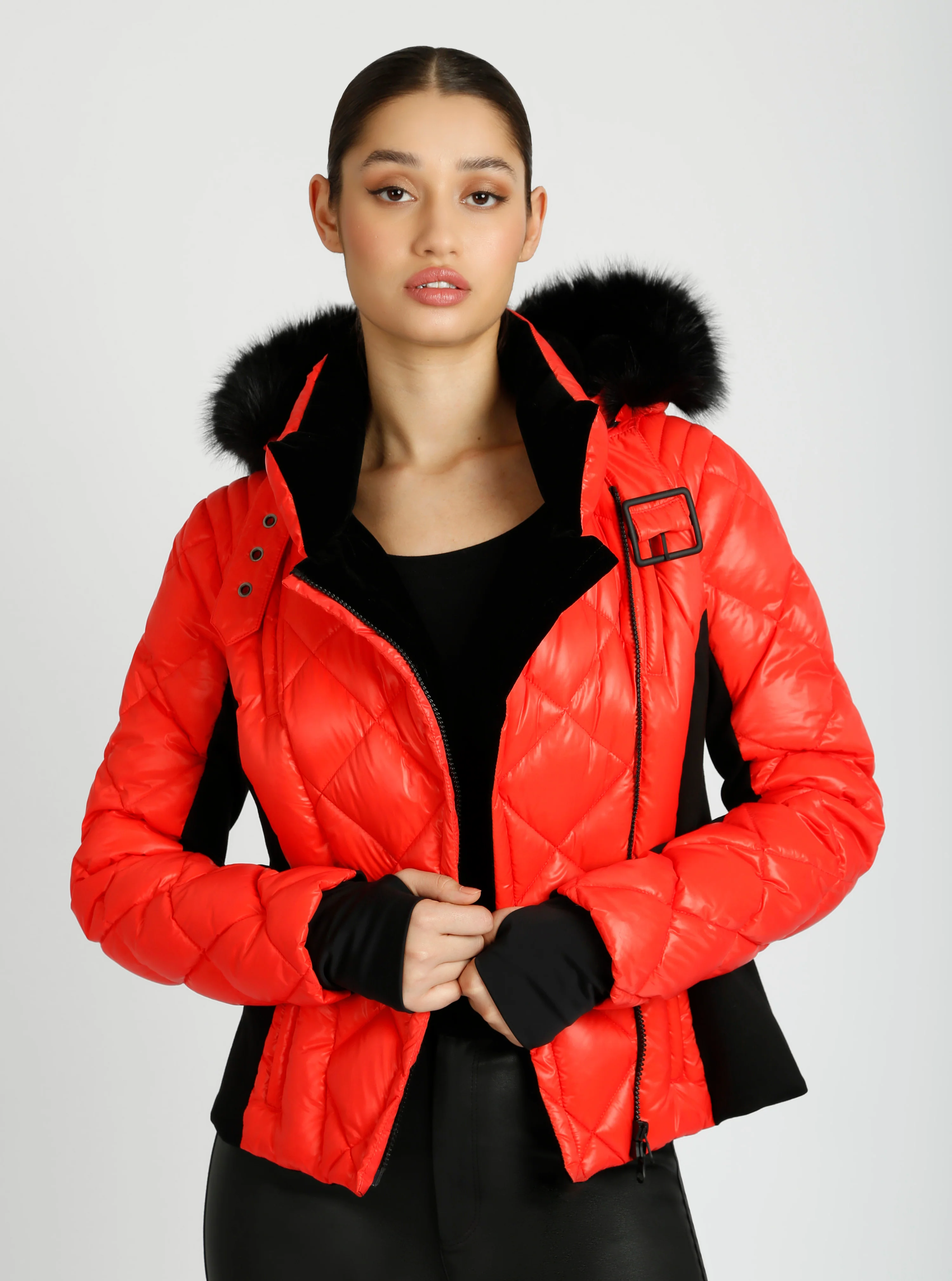 Jet Setter Quilted Down Filled Jacket w/Faux Fur - Image 23