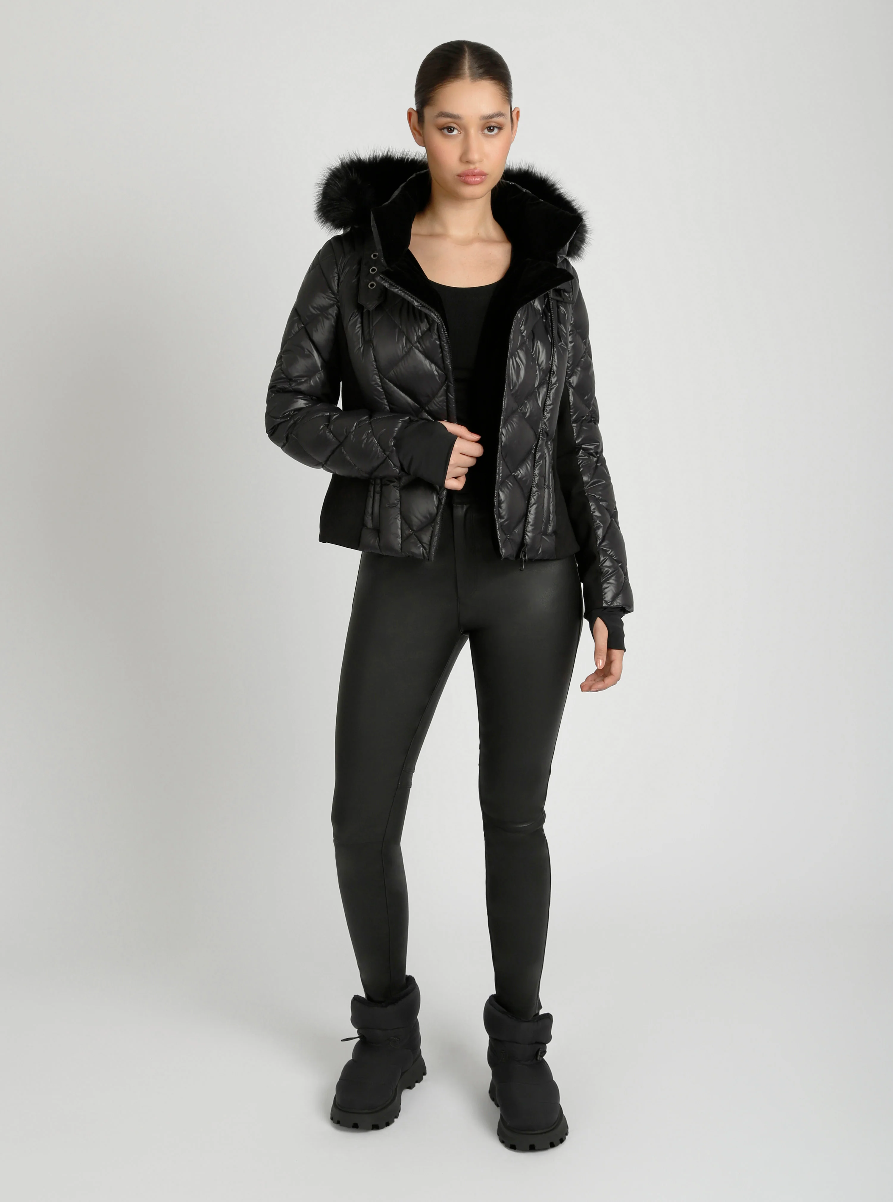 Jet Setter Quilted Down Filled Jacket w/Faux Fur - Image 24