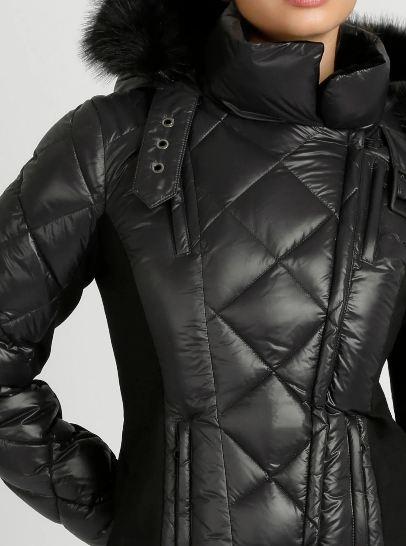 Jet Setter Quilted Down Filled Jacket w/Faux Fur - Image 27