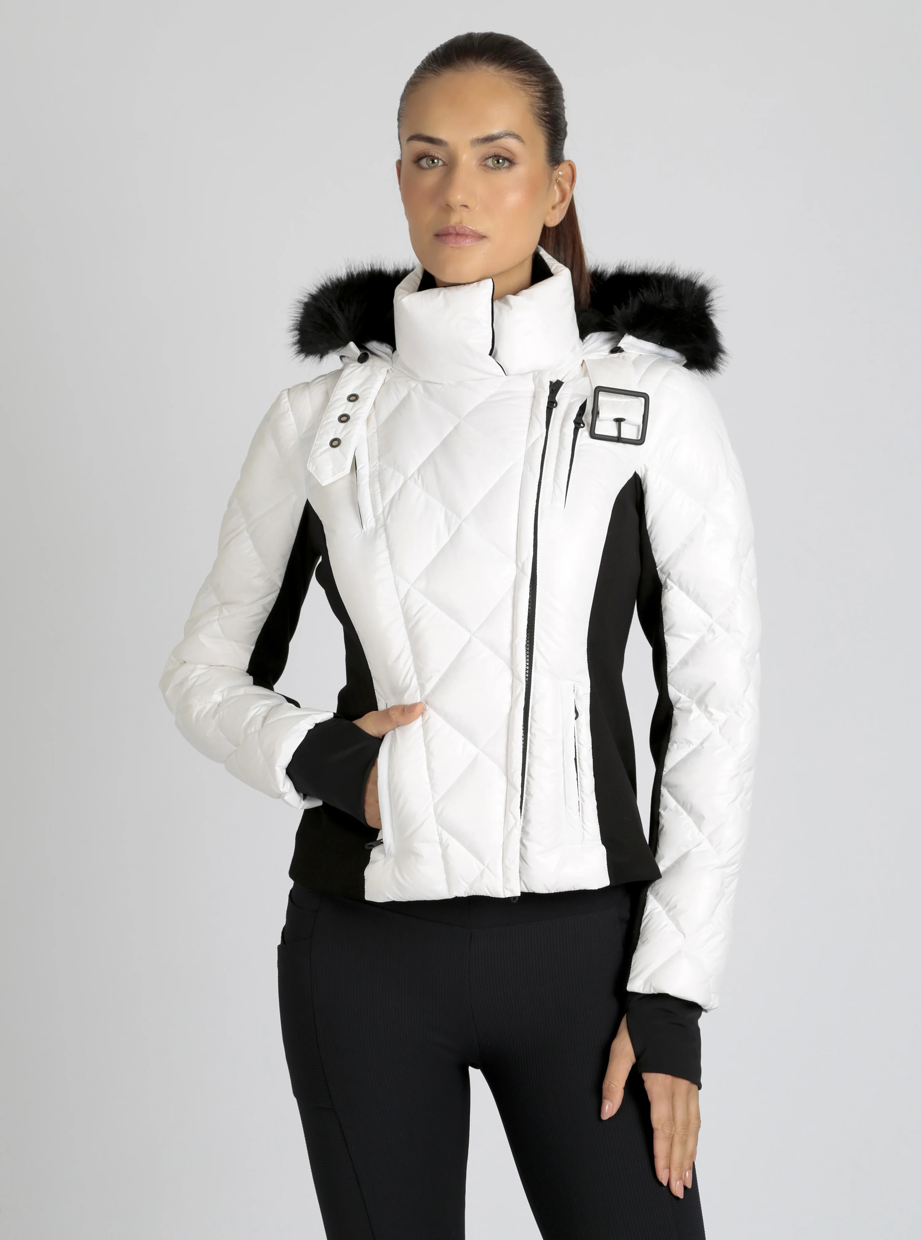 Jet Setter Quilted Down Filled Jacket w/Faux Fur - Image 4