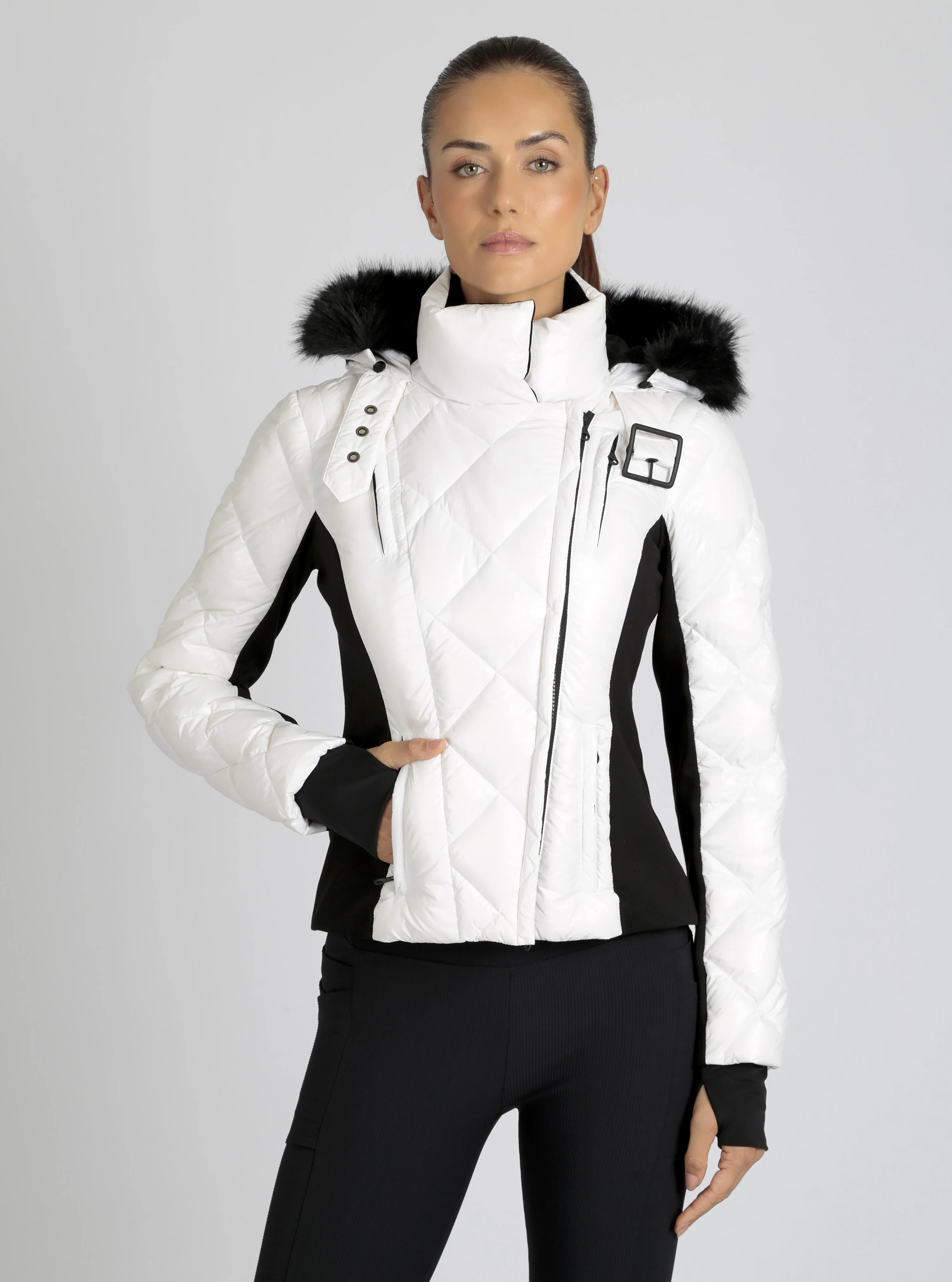 Jet Setter Quilted Down Filled Jacket w/Faux Fur - Image 8