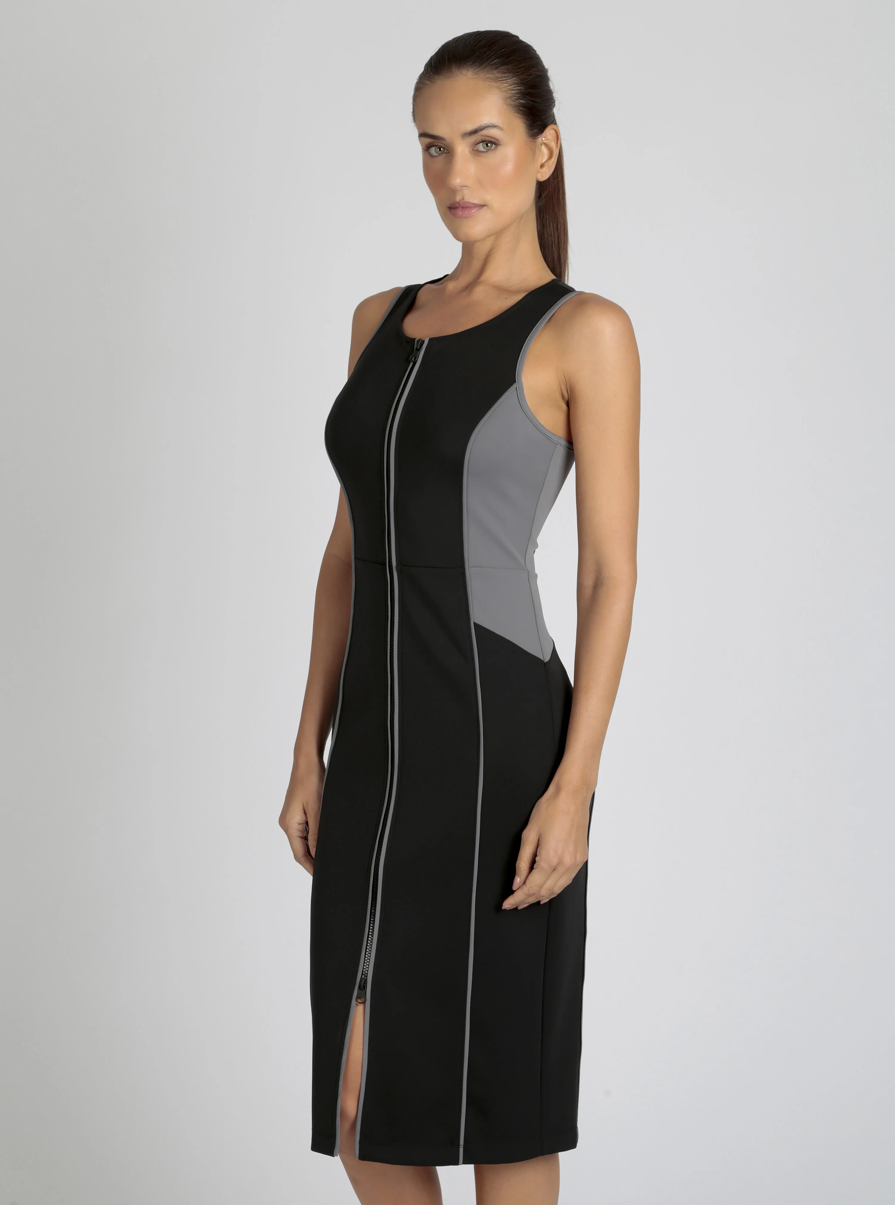 Lace Back Dress - Black Colorblock - Image 3