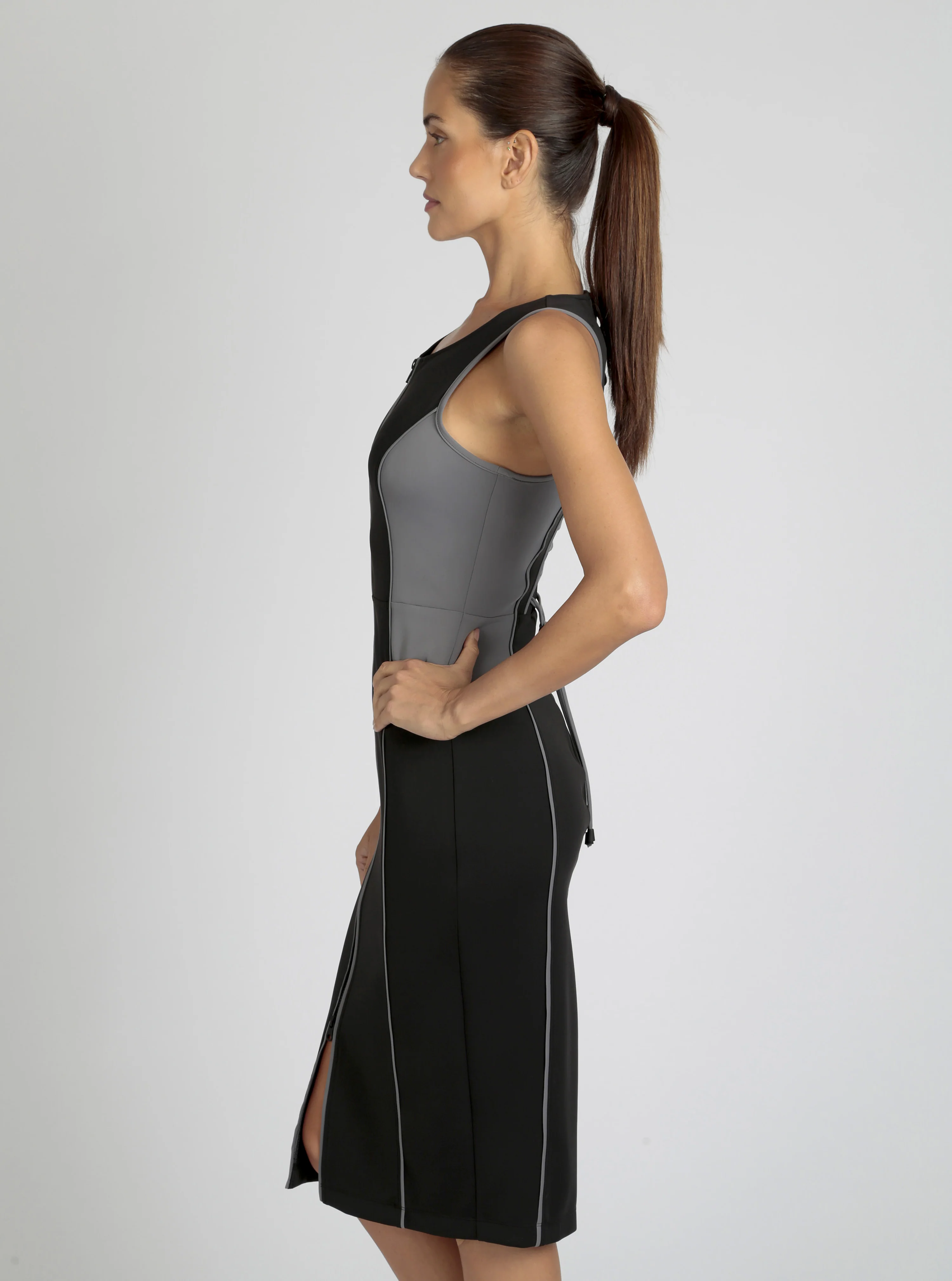 Lace Back Dress - Black Colorblock - Image 4