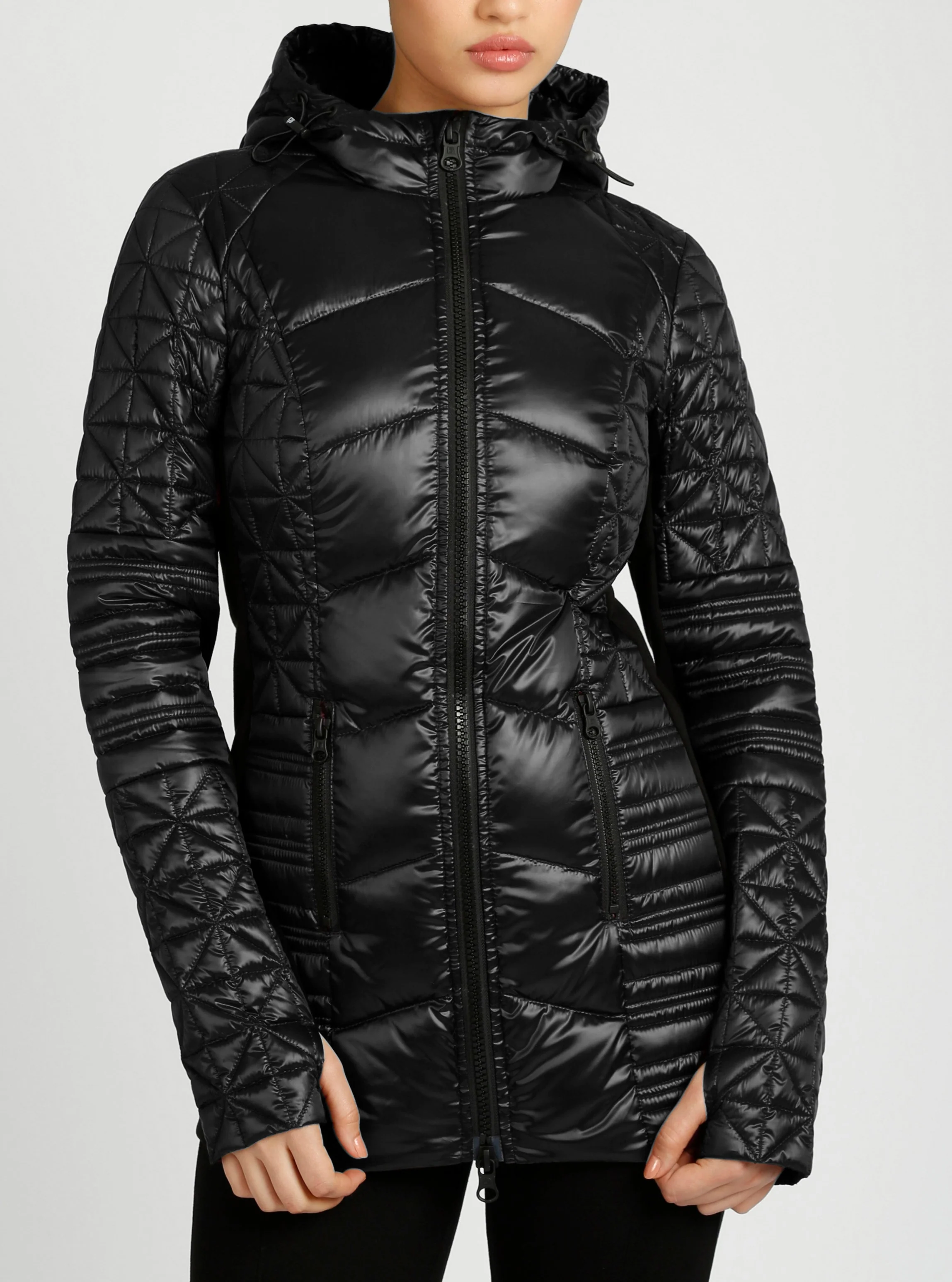 Lightweight Hooded Packable Mid Length Puffer - Image 9