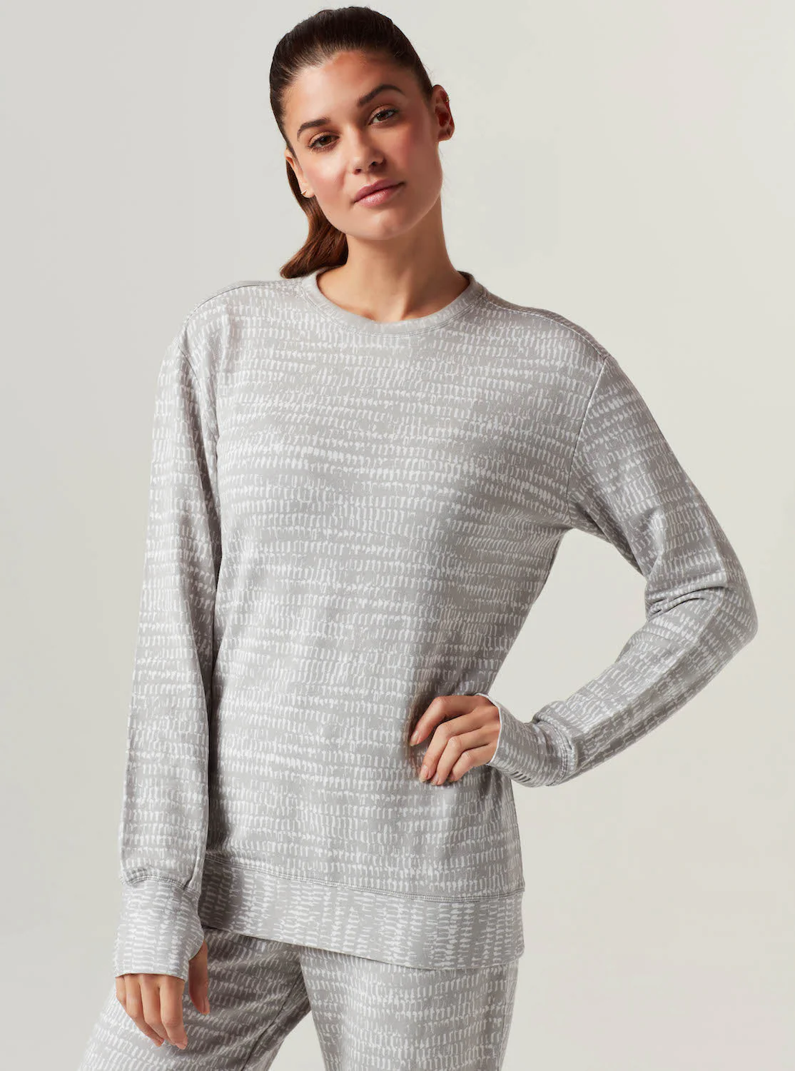 Luxe Fleece Sweatshirt - Light Gray - FINAL SALE - Image 3
