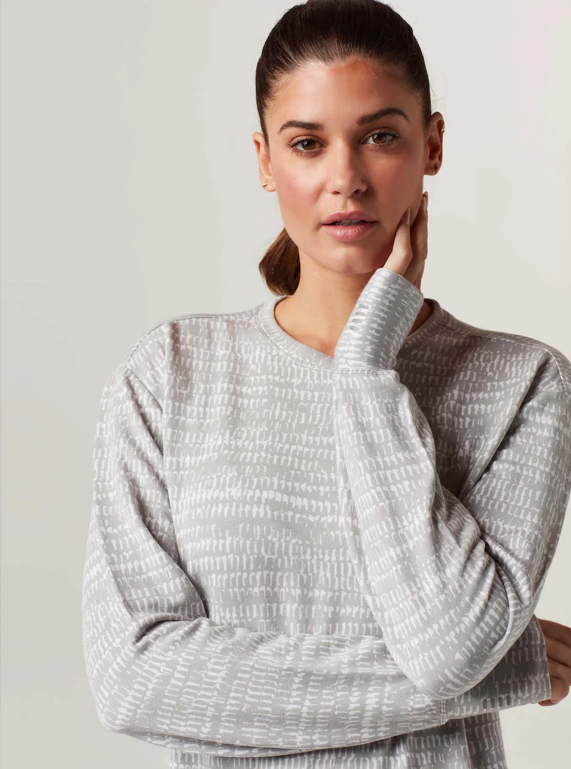Luxe Fleece Sweatshirt - Light Gray - FINAL SALE - Image 6