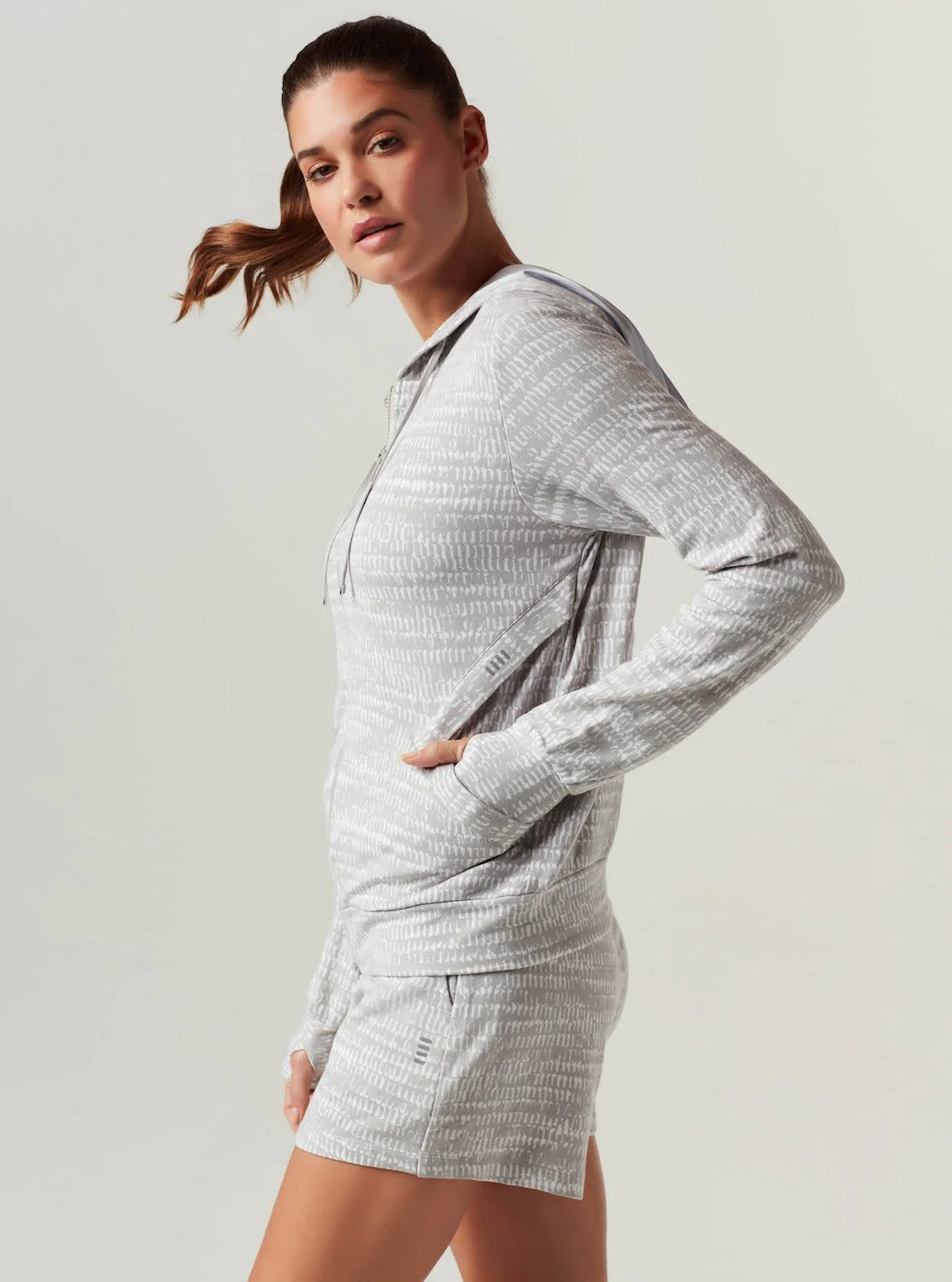 Luxe Fleece Zip Front Hoodie - Heather Gray FINAL SALE - Image 4