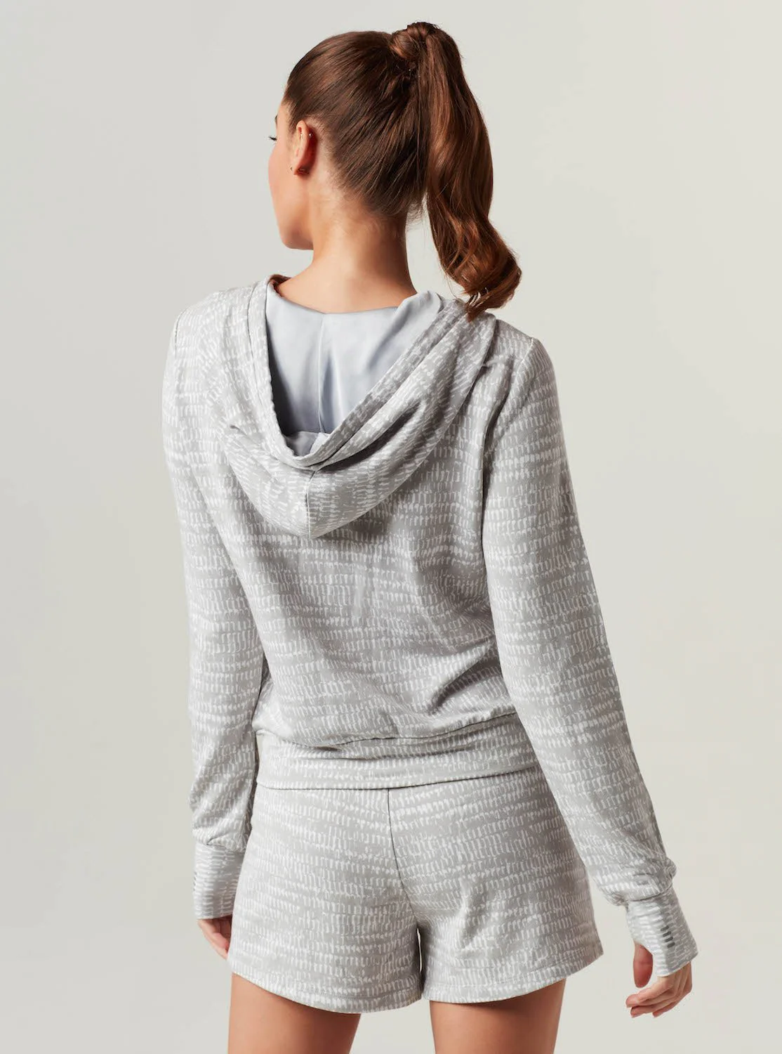 Luxe Fleece Zip Front Hoodie - Heather Gray FINAL SALE - Image 7