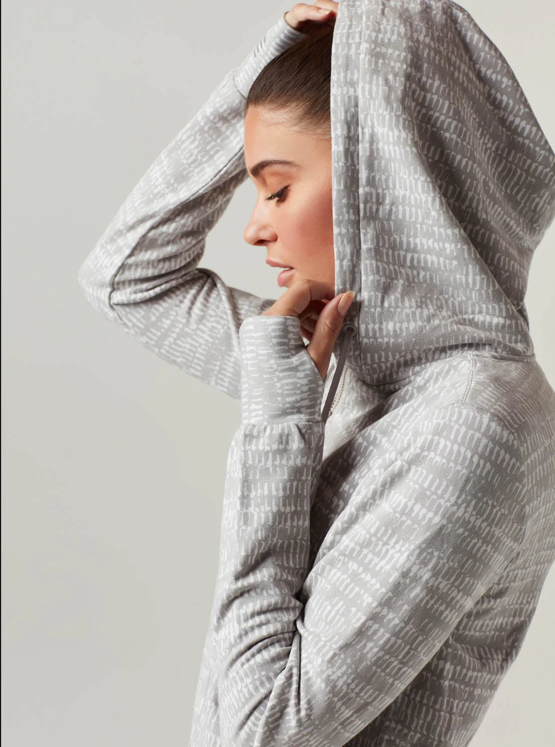 Luxe Fleece Zip Front Hoodie - Heather Gray FINAL SALE - Image 8