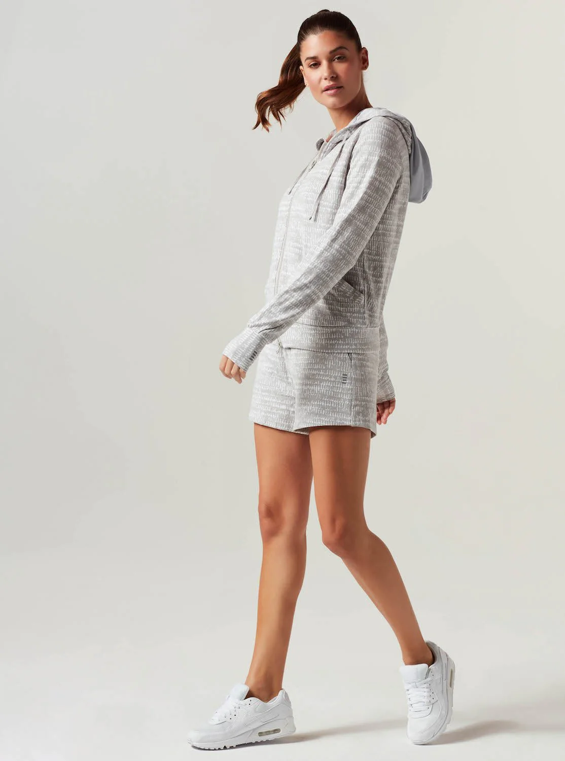 Luxe Fleece Zip Front Hoodie - Heather Gray FINAL SALE - Image 9