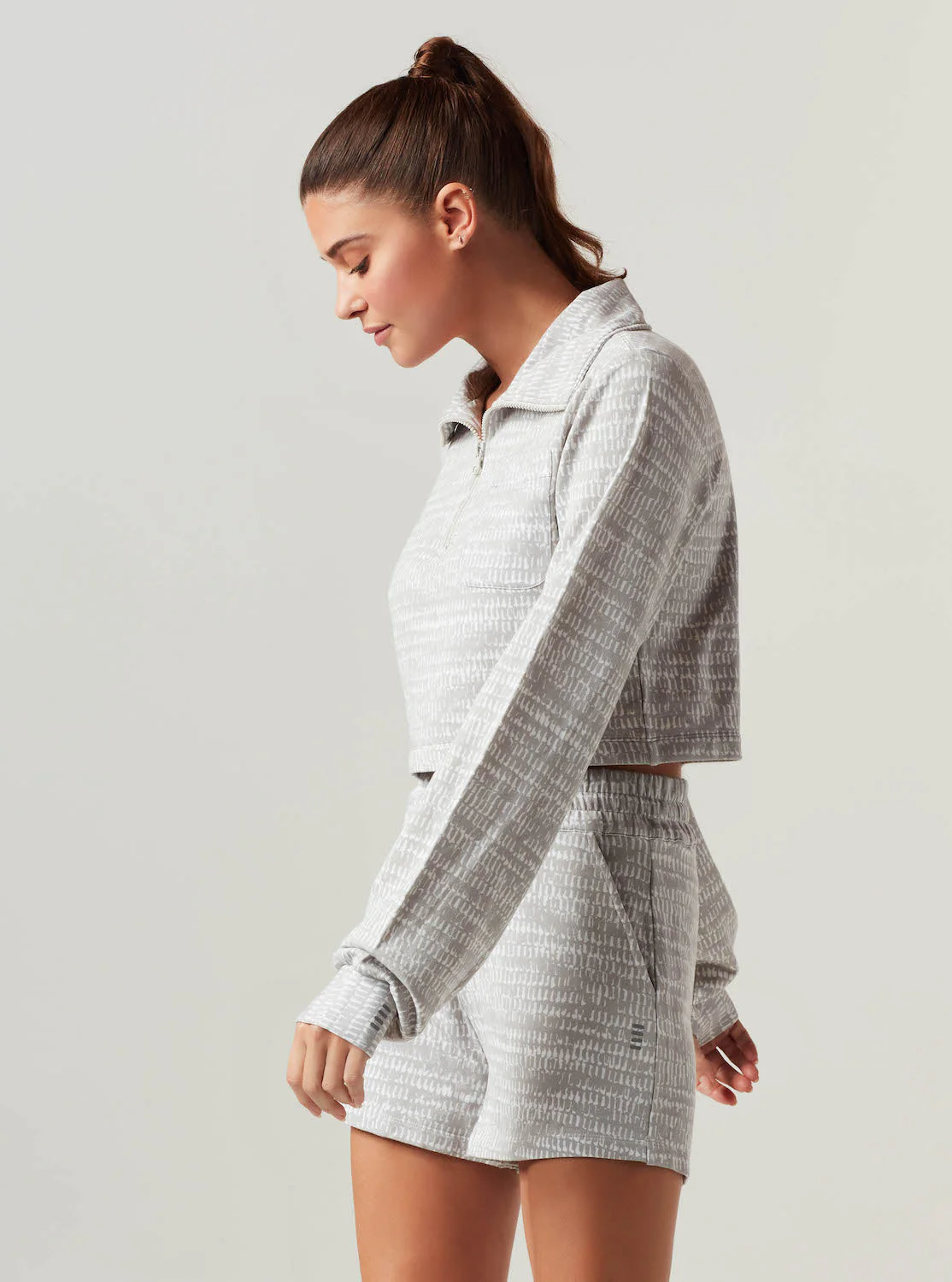Luxe Fleece Zip Front Top - Heather Gray - Final Sale - Image 3