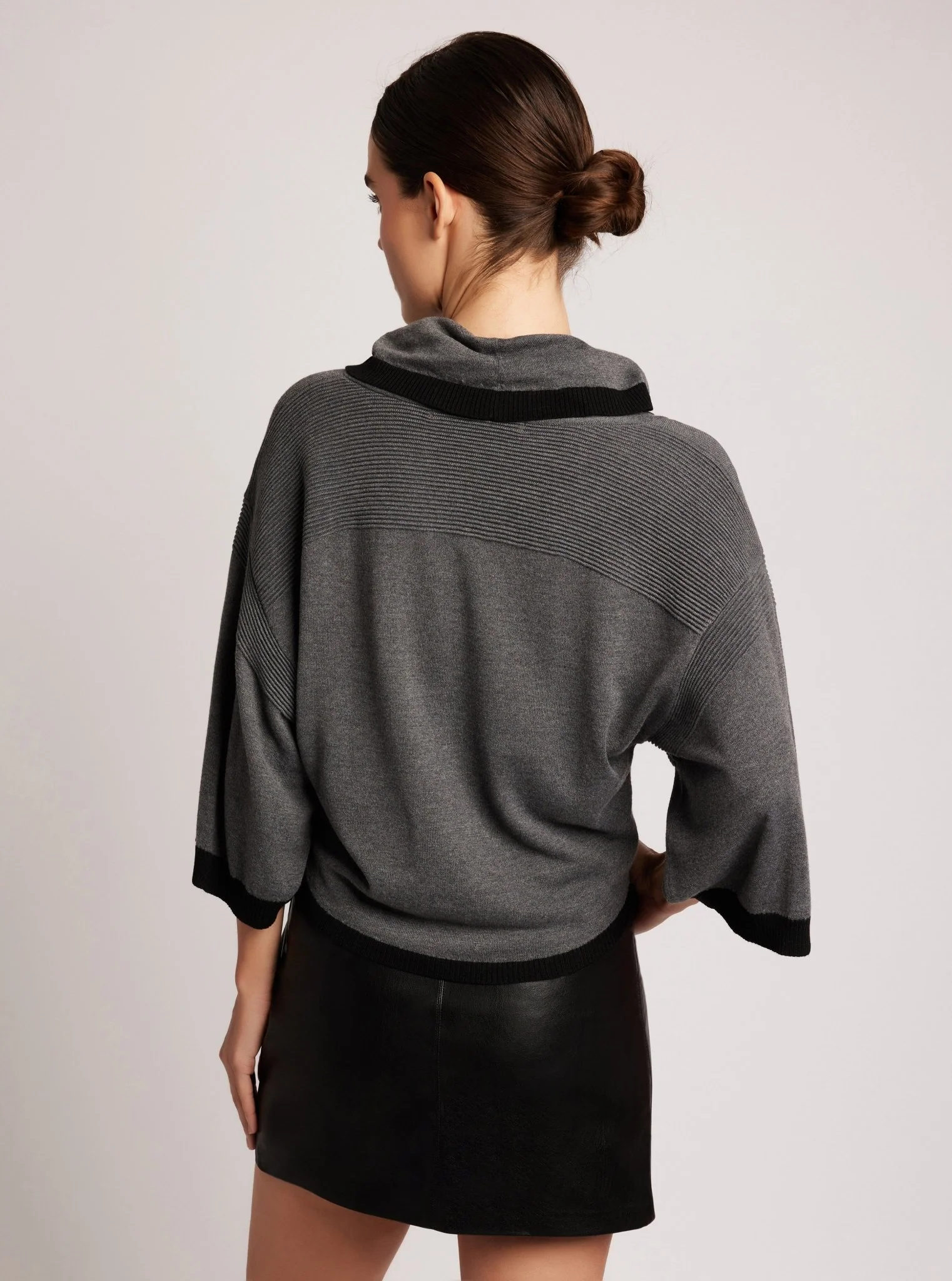 Portola Heather Grey Cowl Neck Sweater - FINAL SALE - Image 5