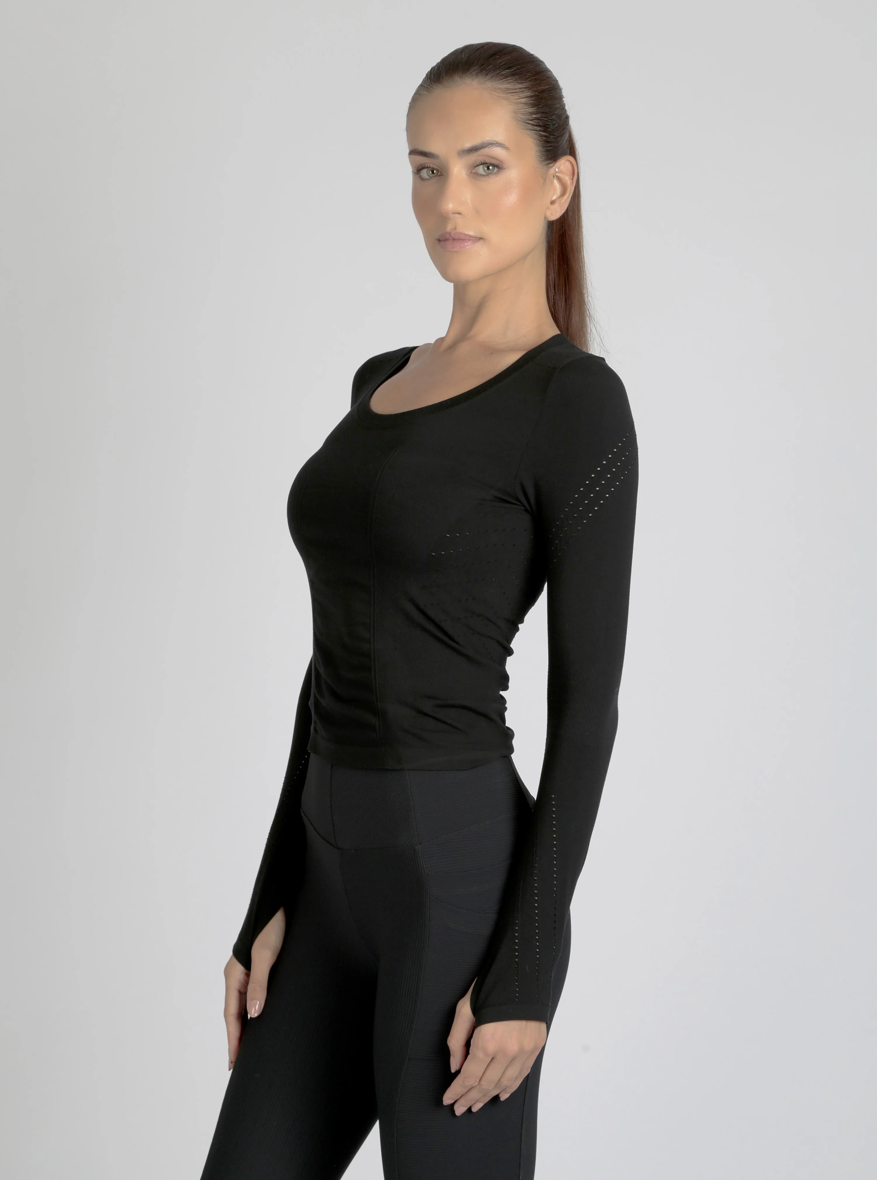 Seamless Scoop Neck Compression Top - Image 5